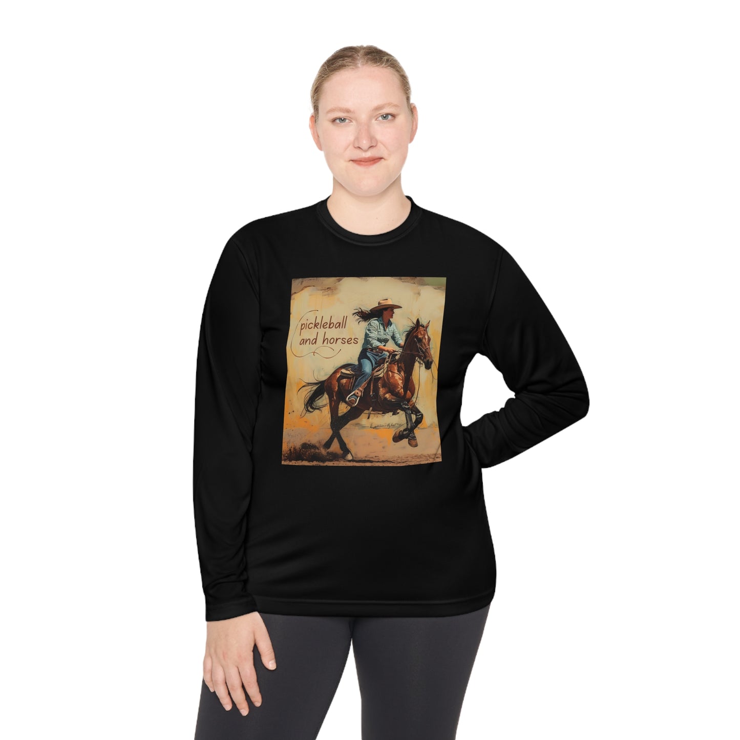 Pickleball and Horses– Unisex UV Protective Pickleball Long Sleeve Tee