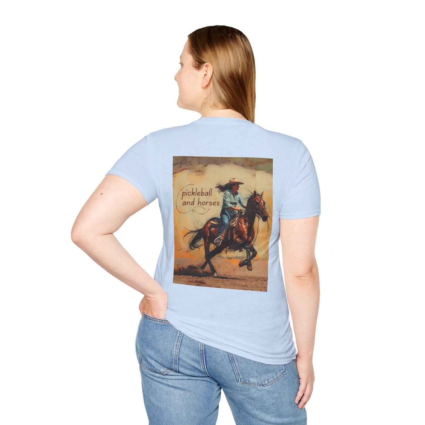 Classic Pickleball and Horses Comfort Tee – Unisex Soft-Style