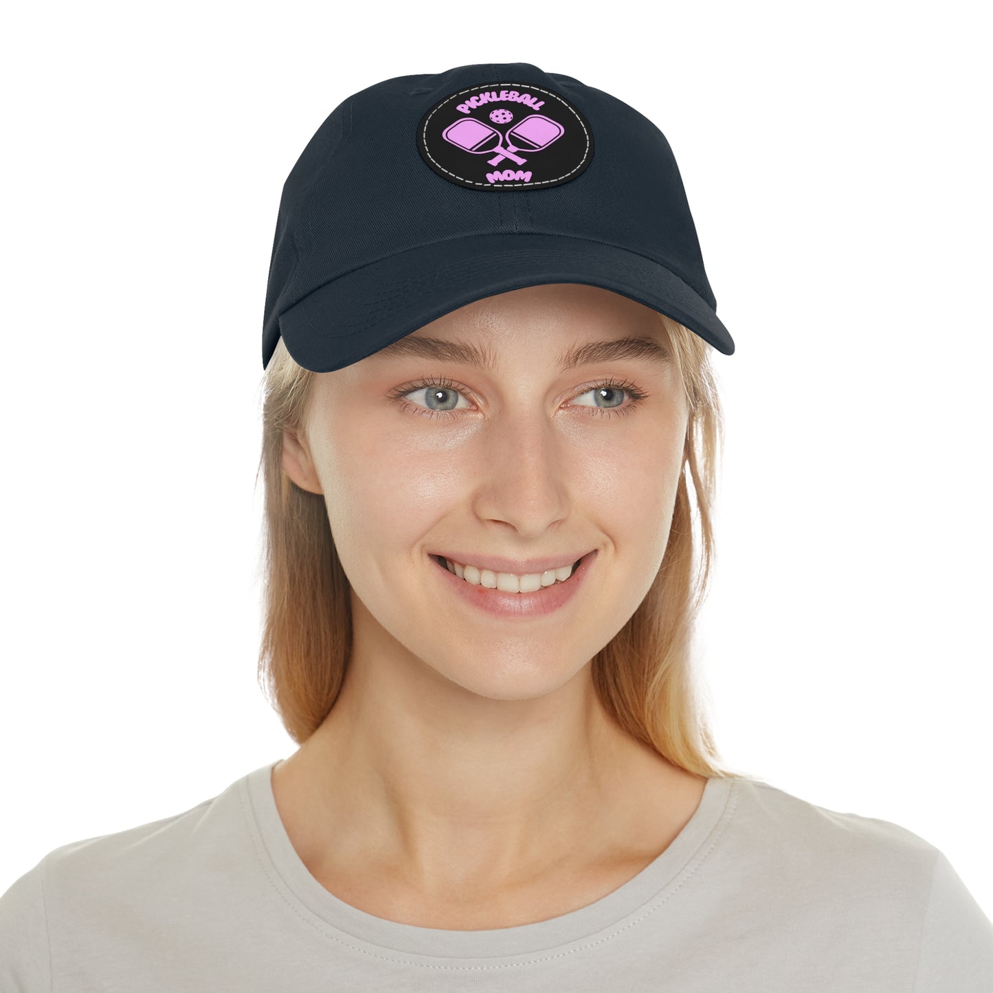 Pickleball Mom: Court Conqueror Leather Patch Hat