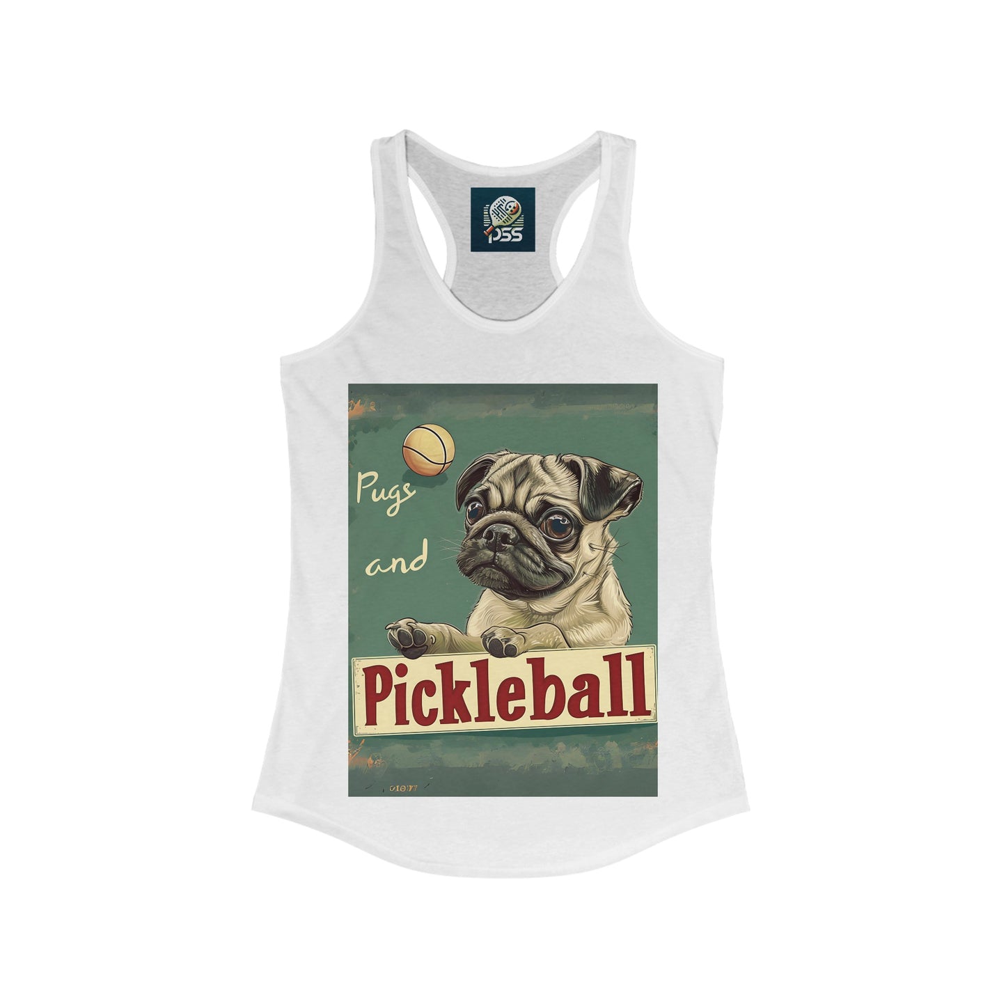 Pugs and Pickleball Athletic Women's Racerback Tank