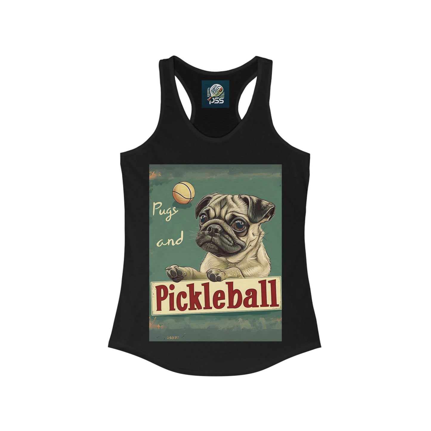 Pugs and Pickleball Athletic Women's Racerback Tank