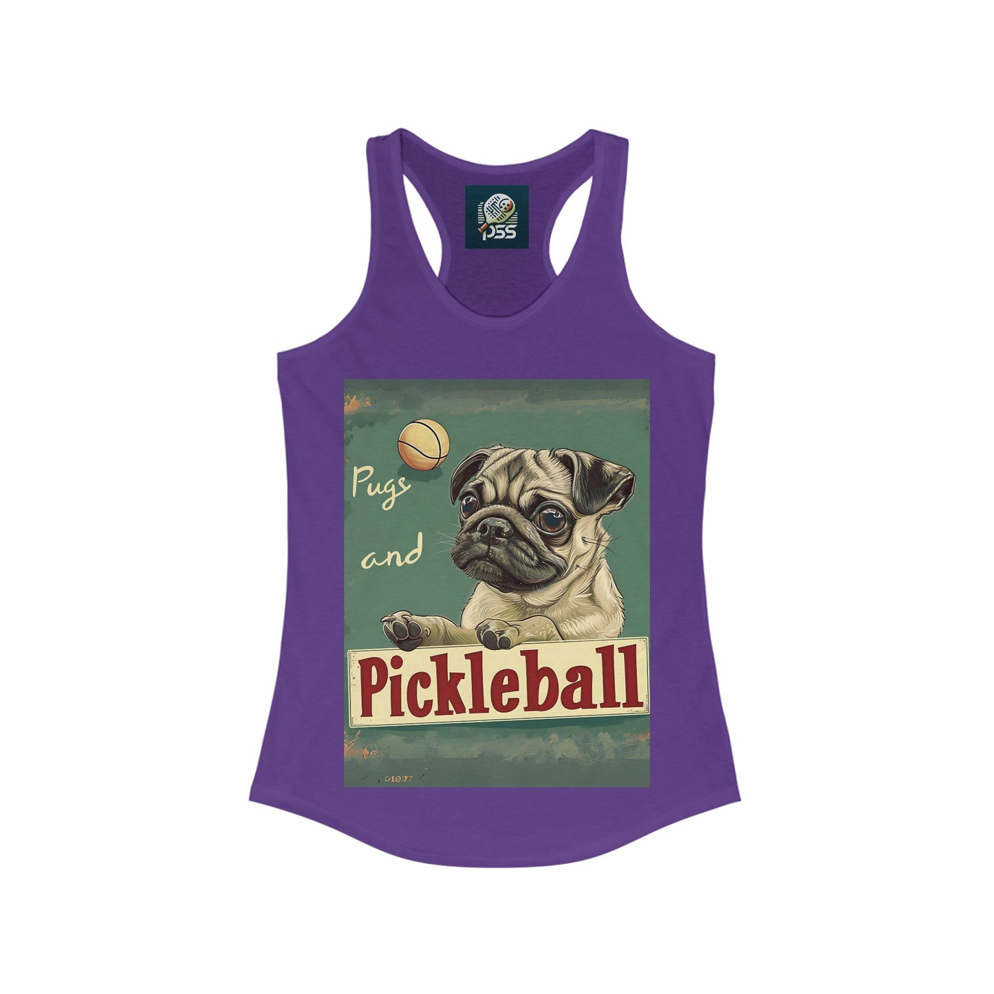 Pugs and Pickleball Athletic Women's Racerback Tank