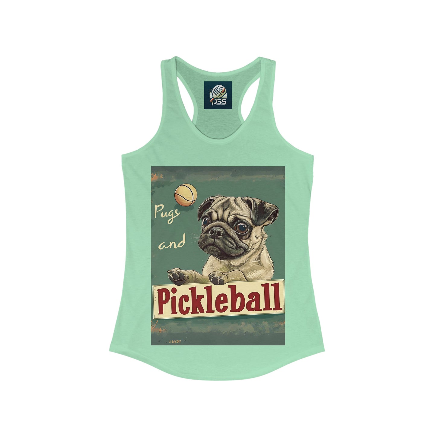 Pugs and Pickleball Athletic Women's Racerback Tank