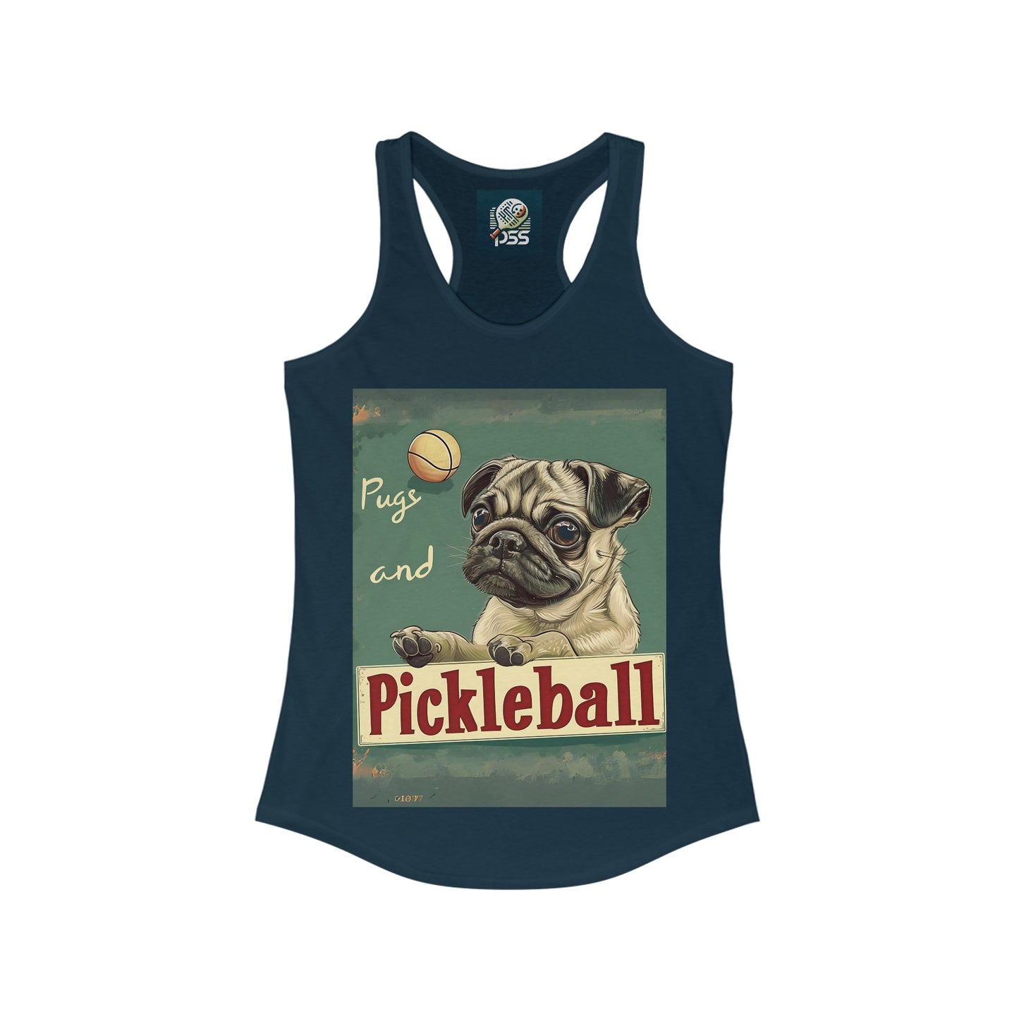 Pugs and Pickleball Athletic Women's Racerback Tank