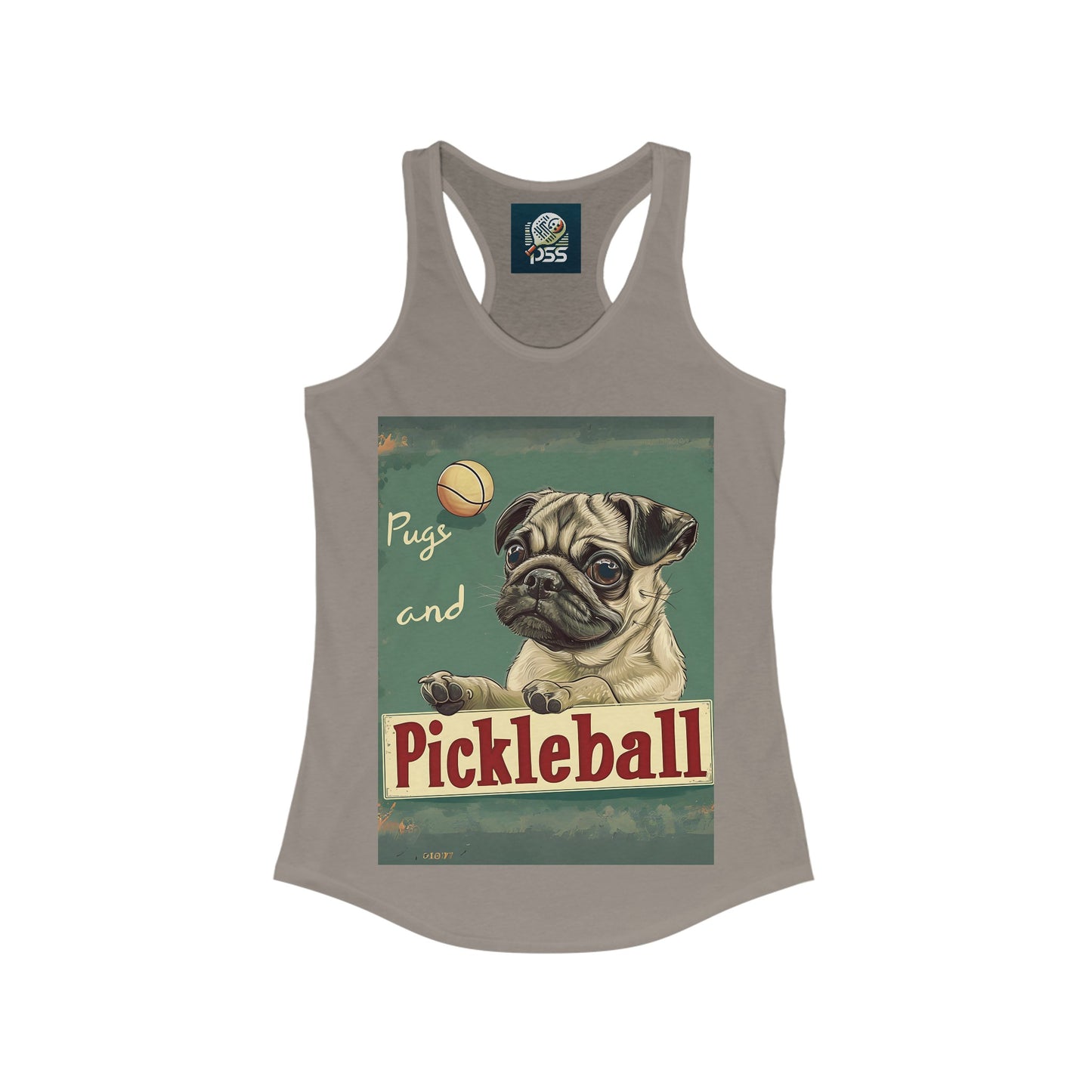 Pugs and Pickleball Athletic Women's Racerback Tank