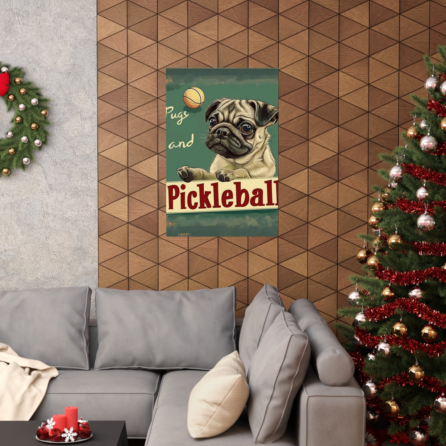 Pugs and Pickleball Premium Matte Poster