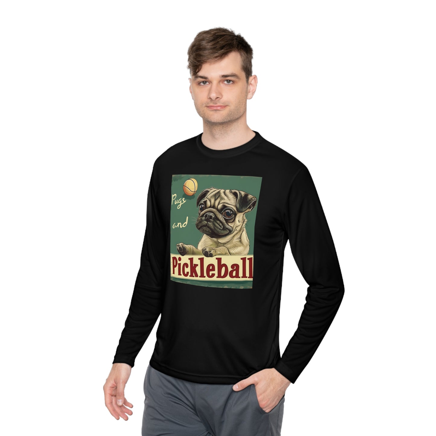 Pugs and Pickleball – Unisex UV Protective Pickleball Long Sleeve Tee