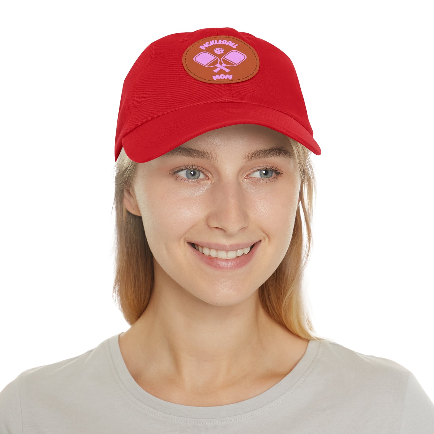 Pickleball Mom: Court Conqueror Leather Patch Hat