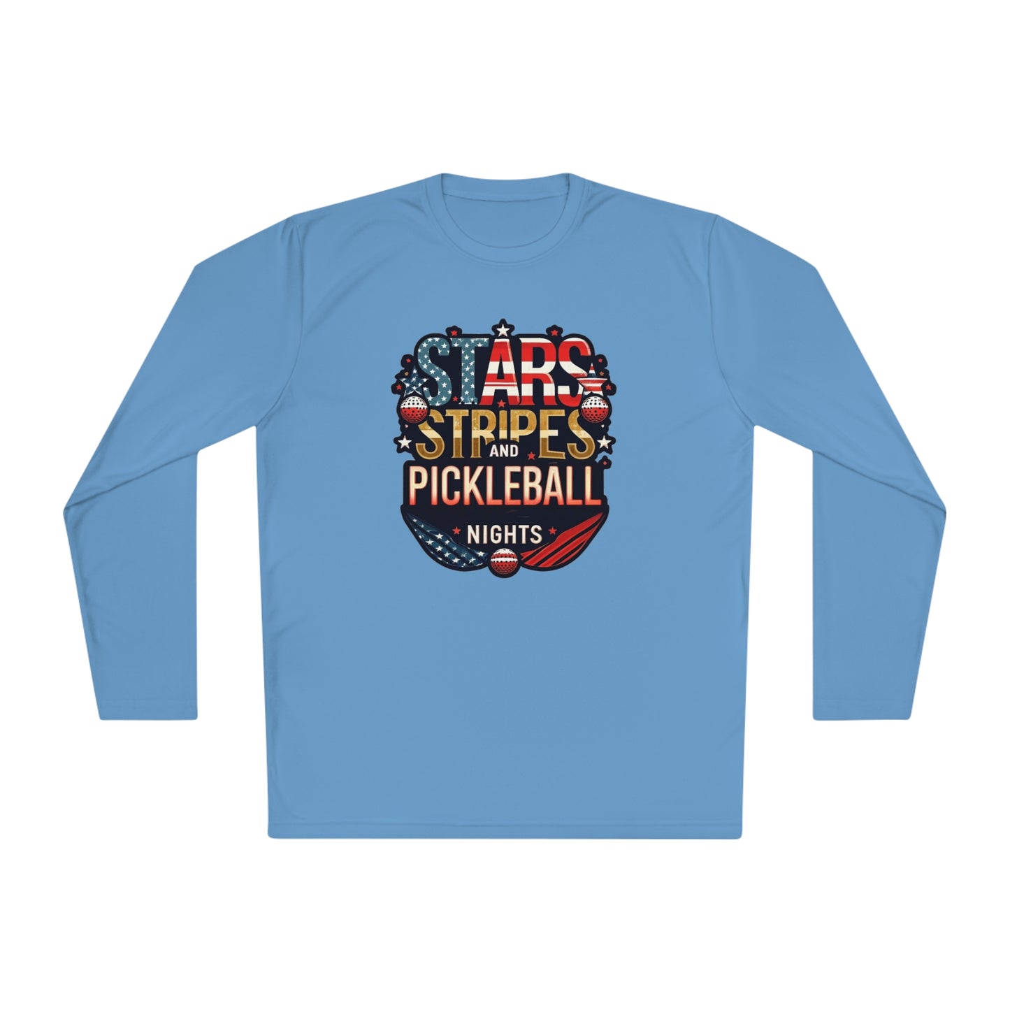 Stars, Stripes and Pickleball Nights – Unisex UV Protective Pickleball Long Sleeve Tee