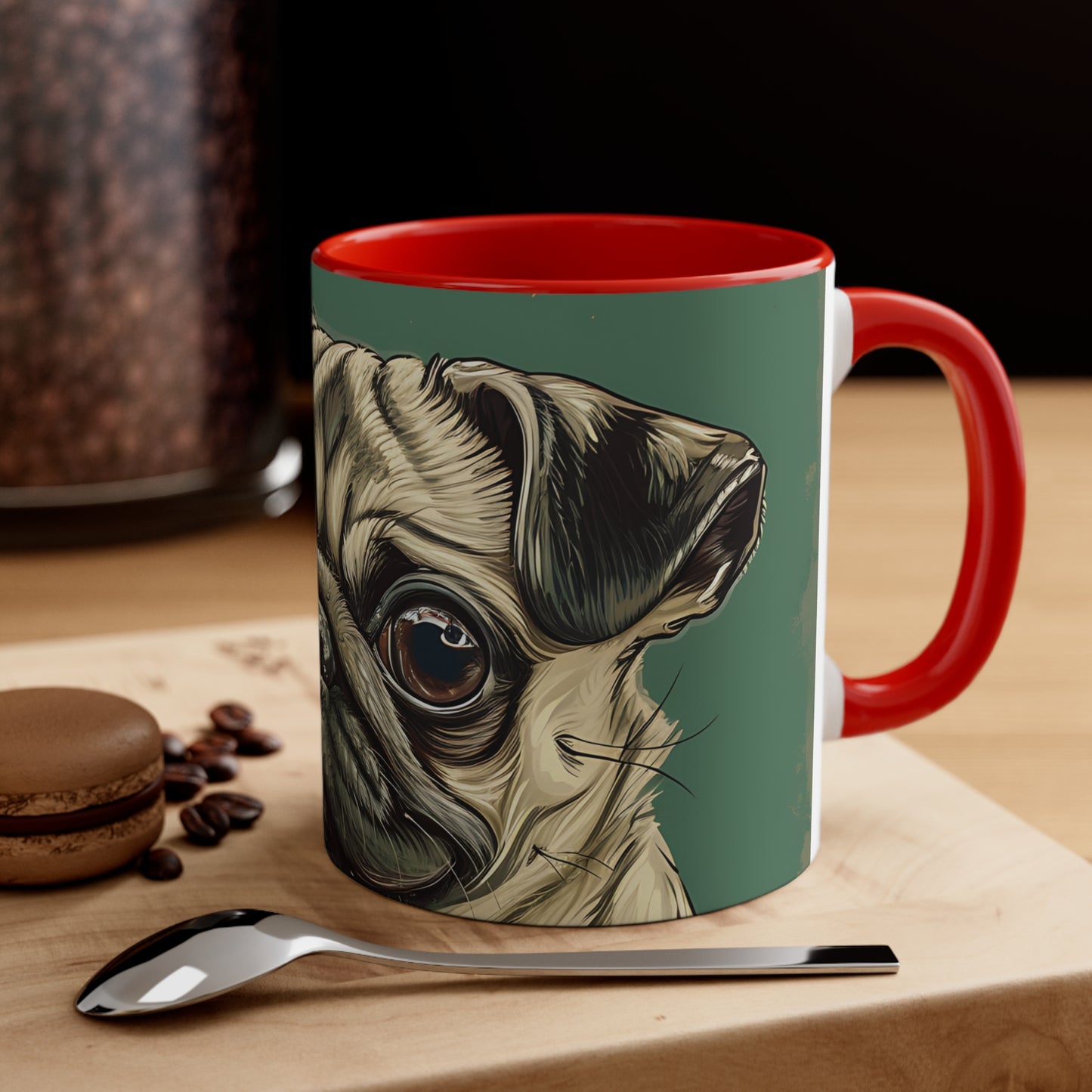 Pugs and Pickleball Accent Coffee Mug