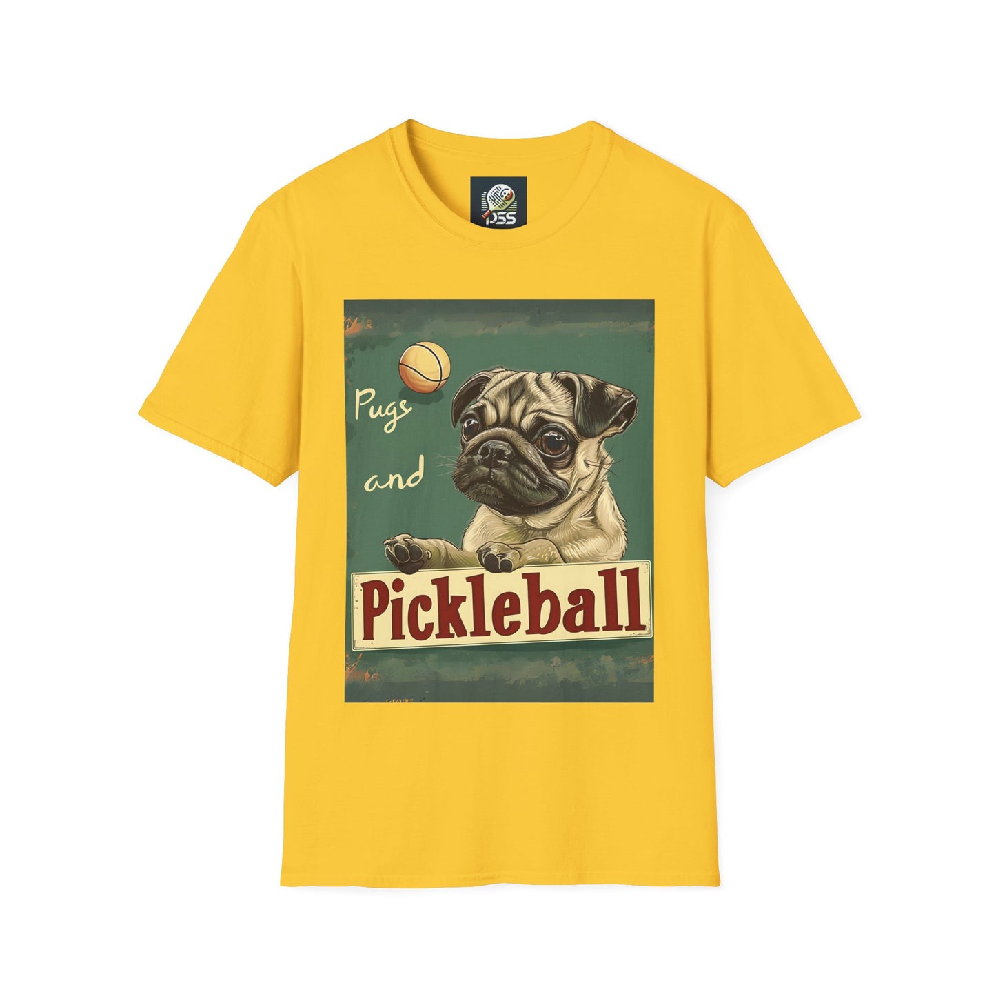 Pugs and Pickleball Comfort Tee – Unisex Soft-Style