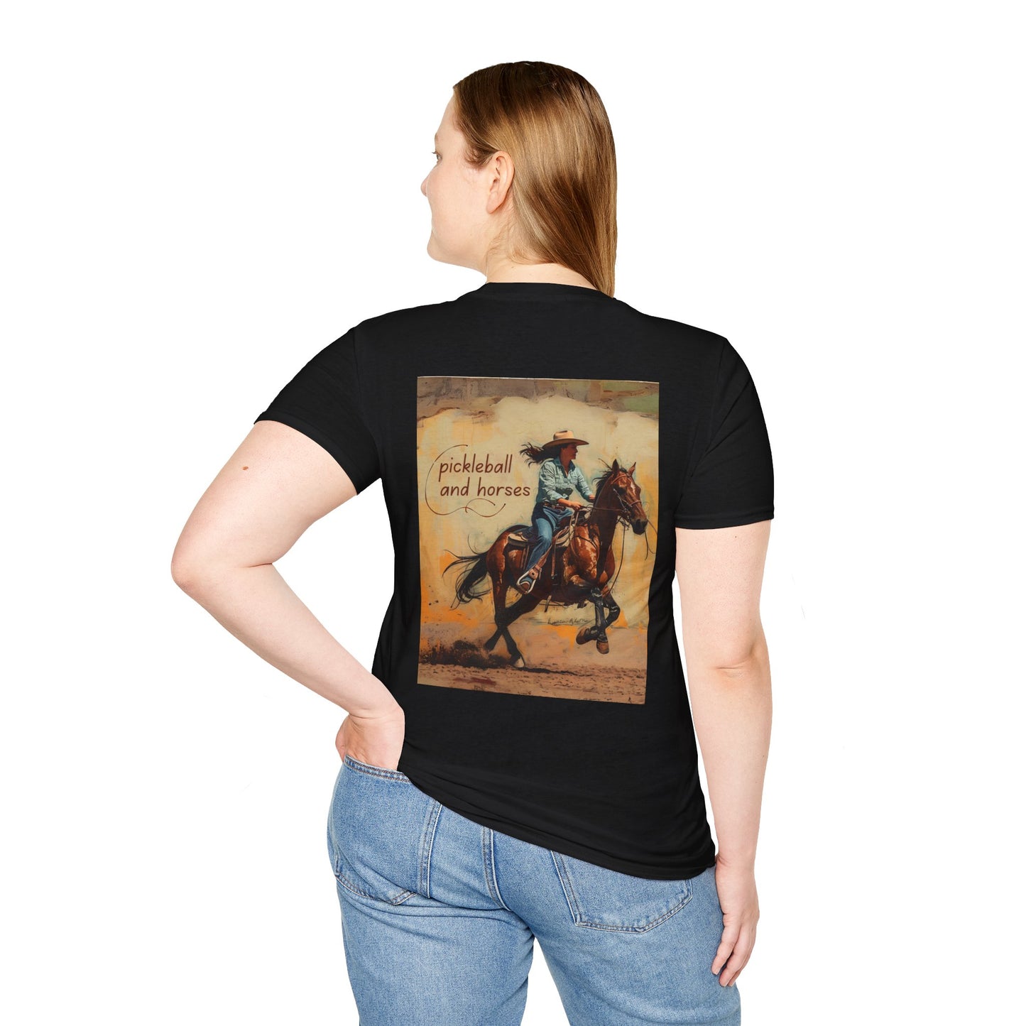 Classic Pickleball and Horses Comfort Tee – Unisex Soft-Style