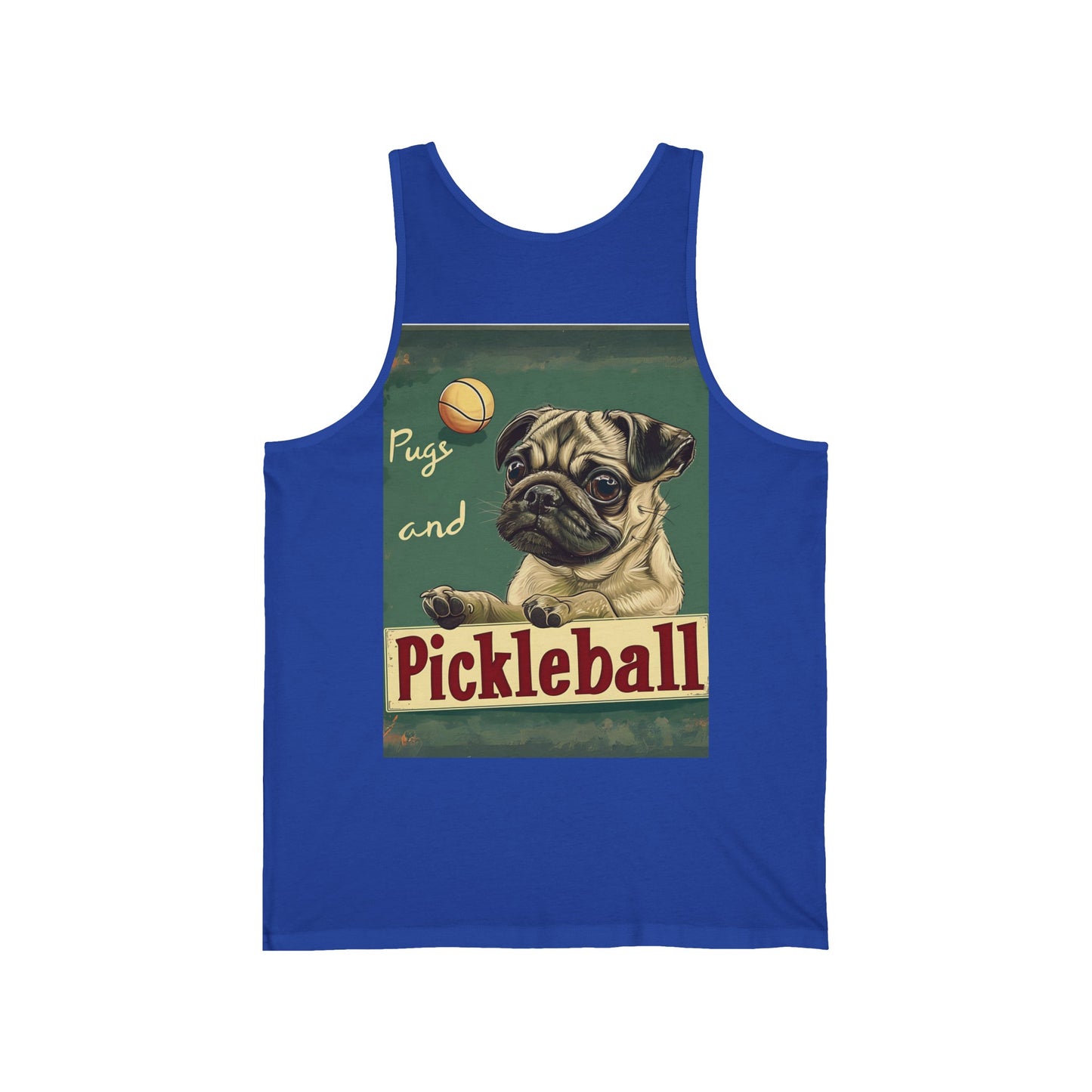 Classic Pugs and Pickleball Unisex Jersey Tank