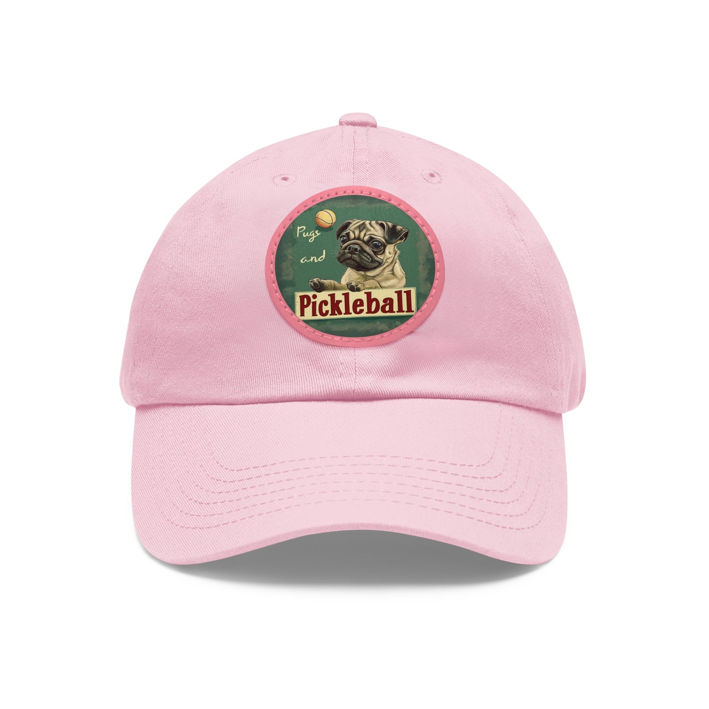 Pugs and Pickleball Leather Patch Hat