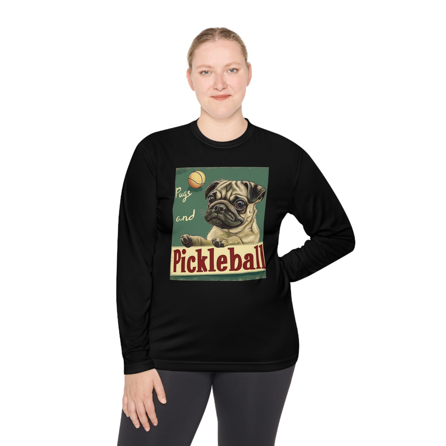 Pugs and Pickleball – Unisex UV Protective Pickleball Long Sleeve Tee