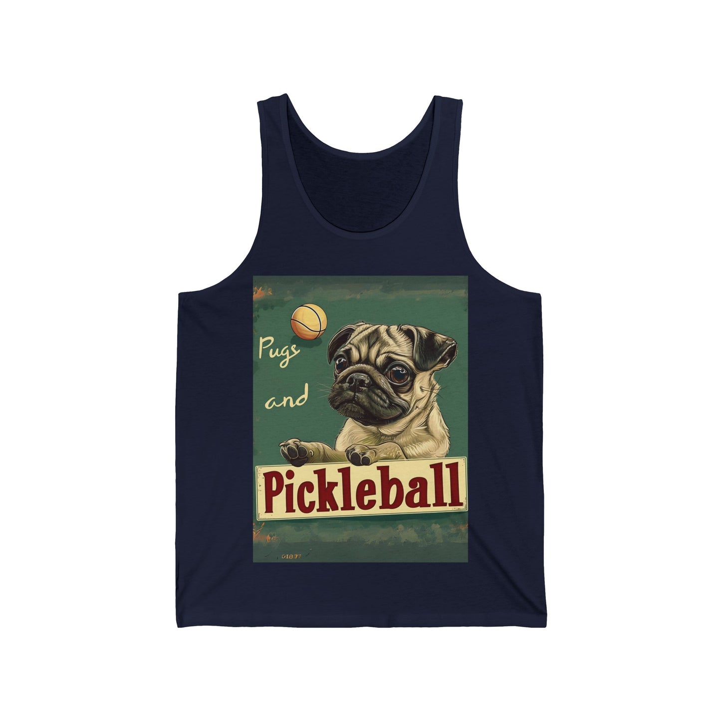 Pugs and Pickleball Unisex Jersey Tank