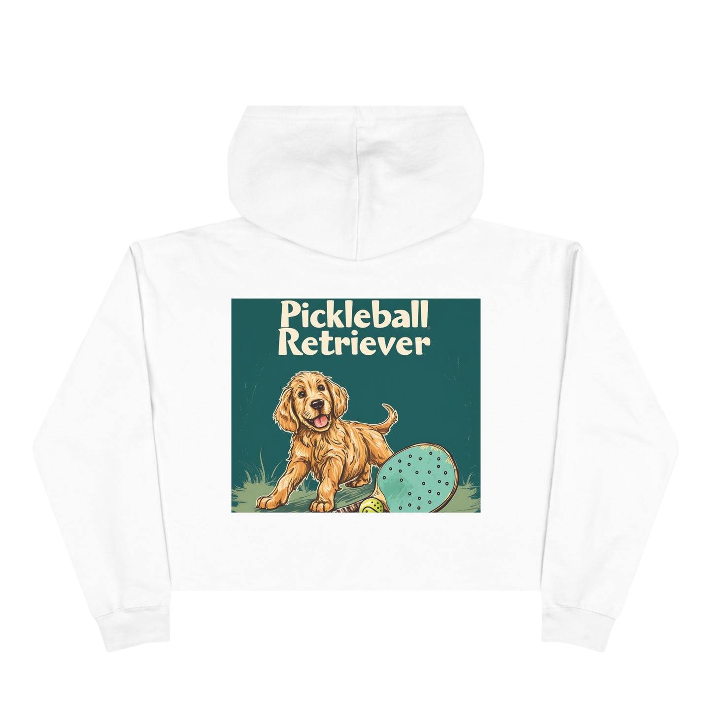 Classic Pickleball Retriever Casual Crop Hoodie