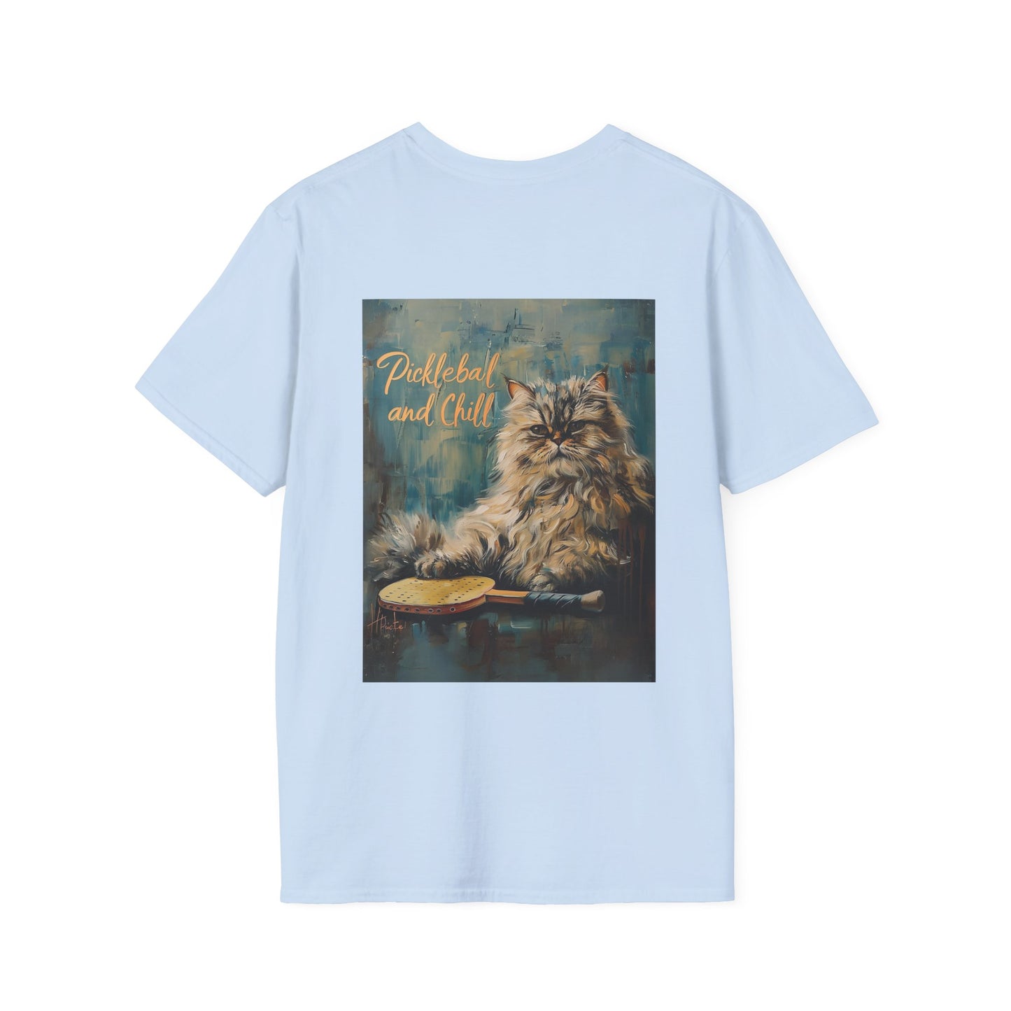 Classic Pickleball and Chill Feline Comfort Tee - Unisex Galactic Soft Touc