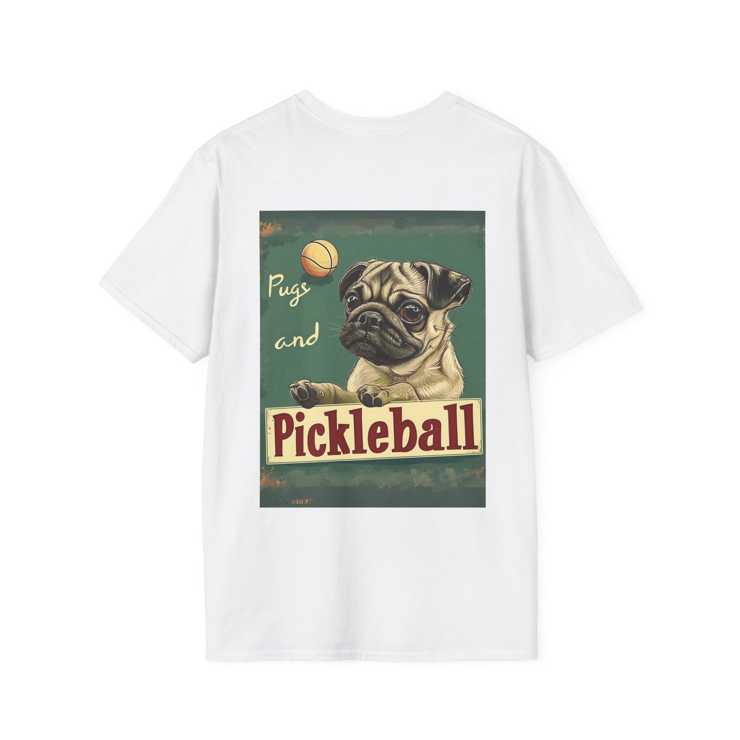 Classic Pugs and Pickleball Comfort Tee – Unisex Soft-Style