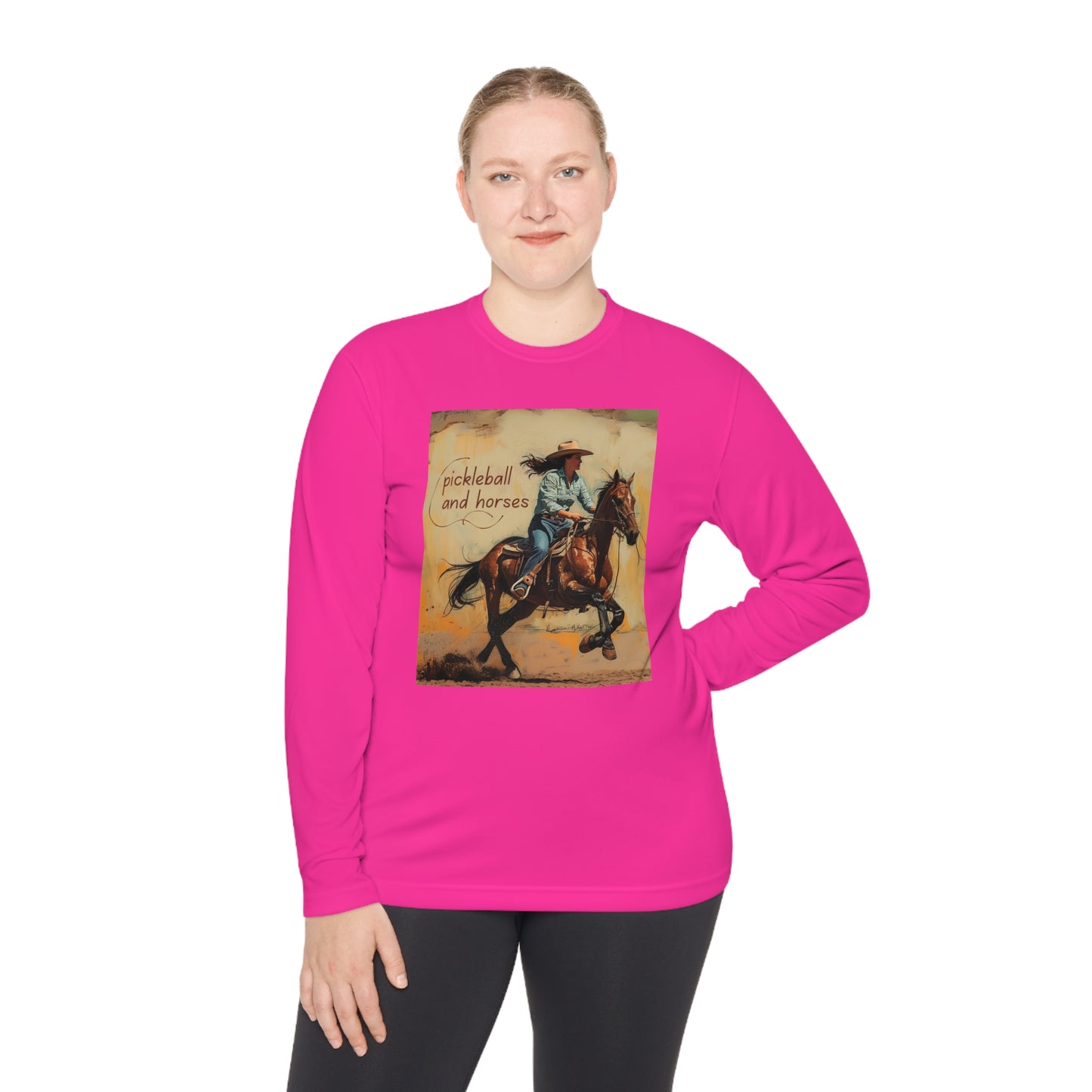 Pickleball and Horses– Unisex UV Protective Pickleball Long Sleeve Tee