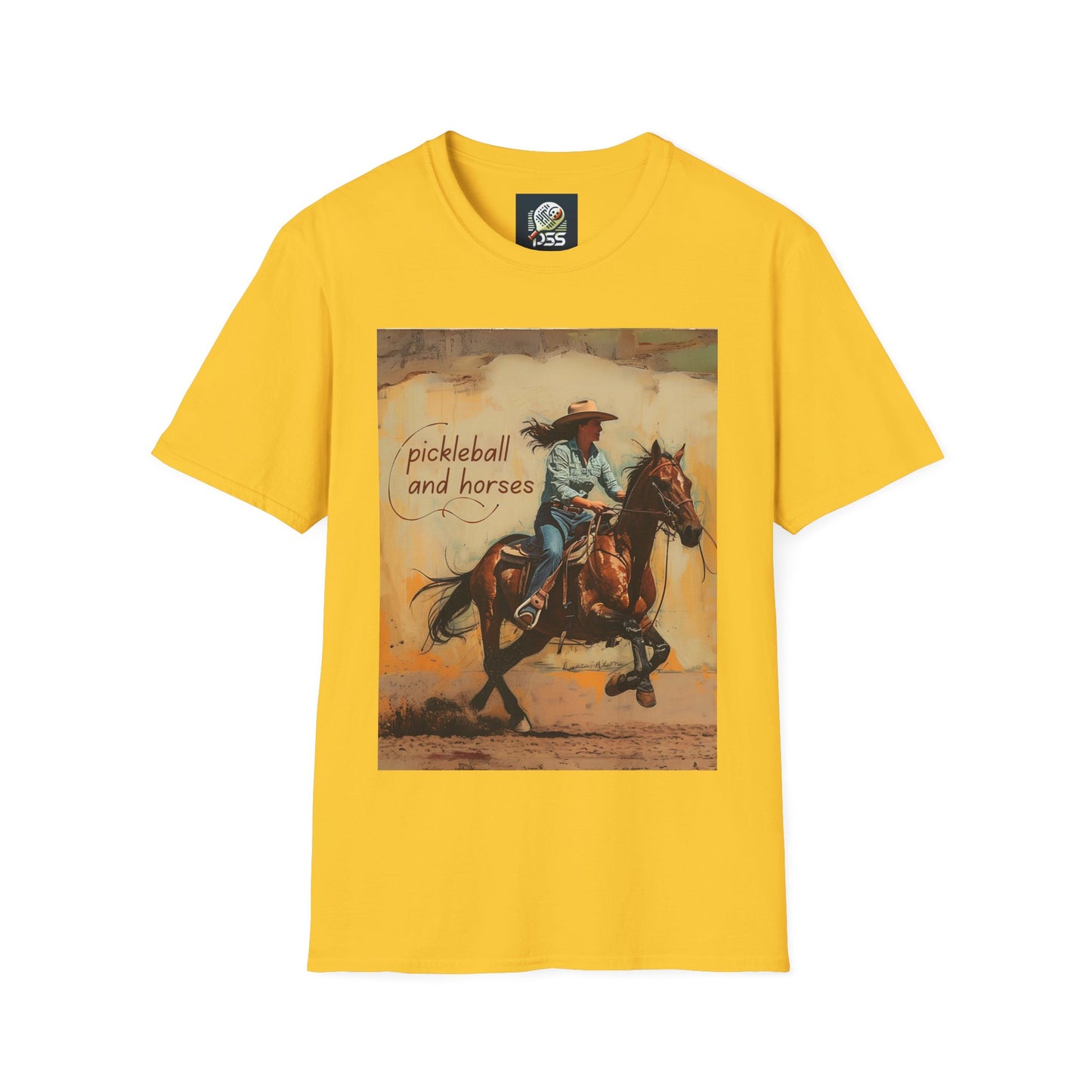 Pickleball and Horses Comfort Tee – Unisex Soft-Style