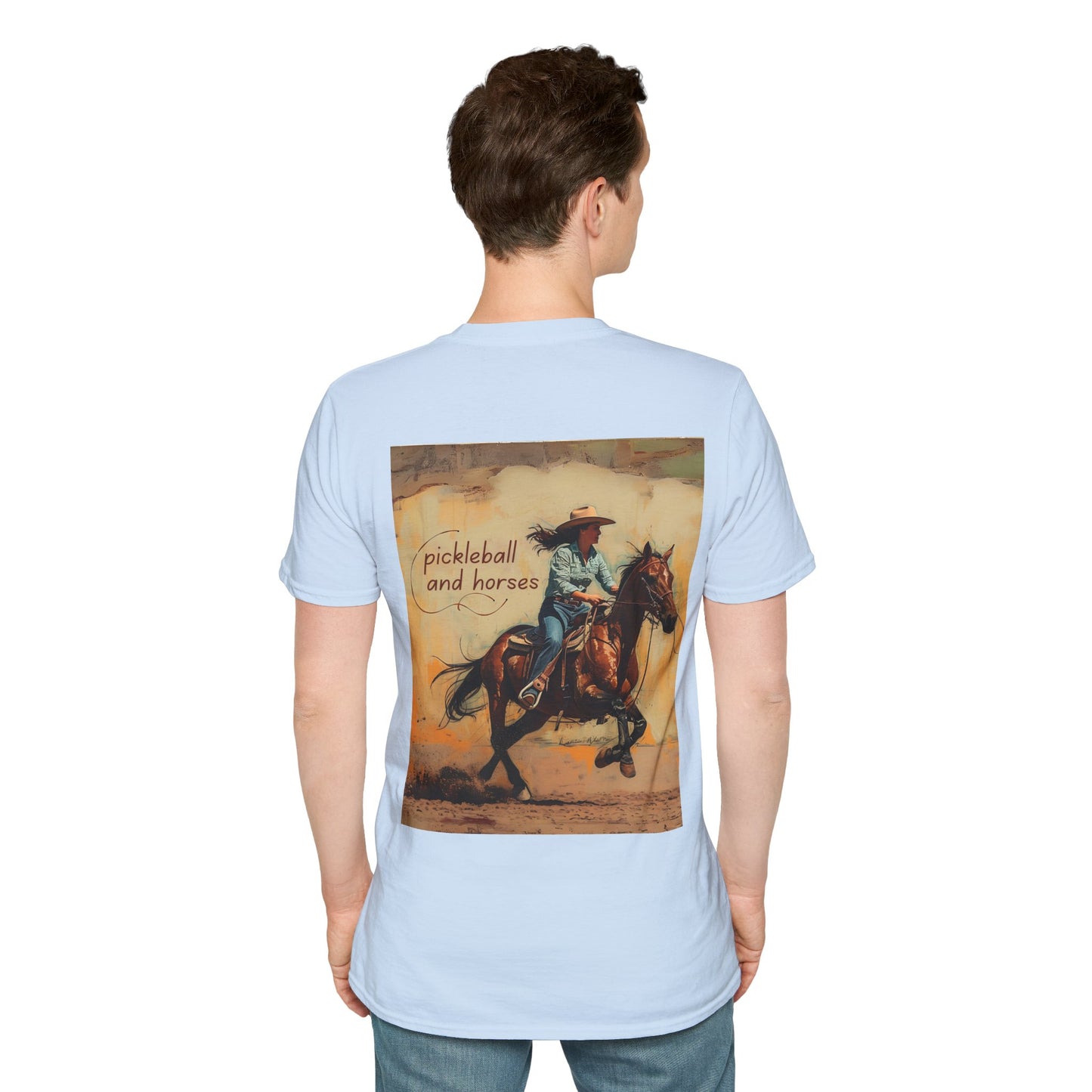 Classic Pickleball and Horses Comfort Tee – Unisex Soft-Style