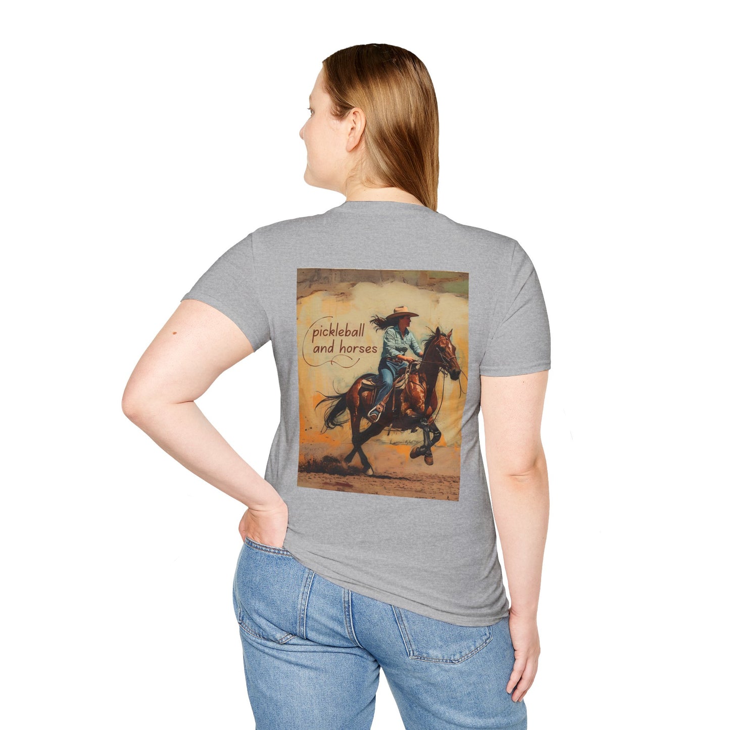 Classic Pickleball and Horses Comfort Tee – Unisex Soft-Style