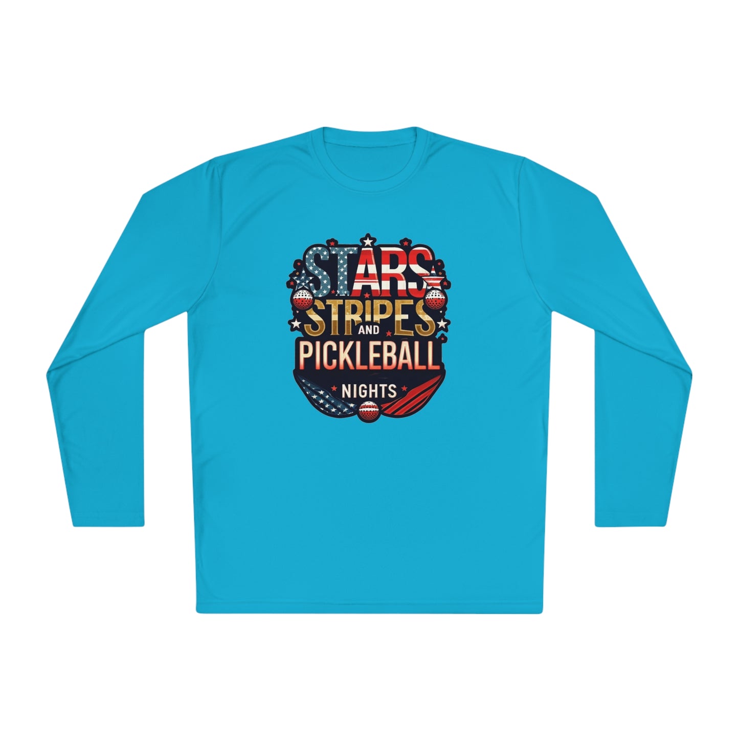 Stars, Stripes and Pickleball Nights – Unisex UV Protective Pickleball Long Sleeve Tee