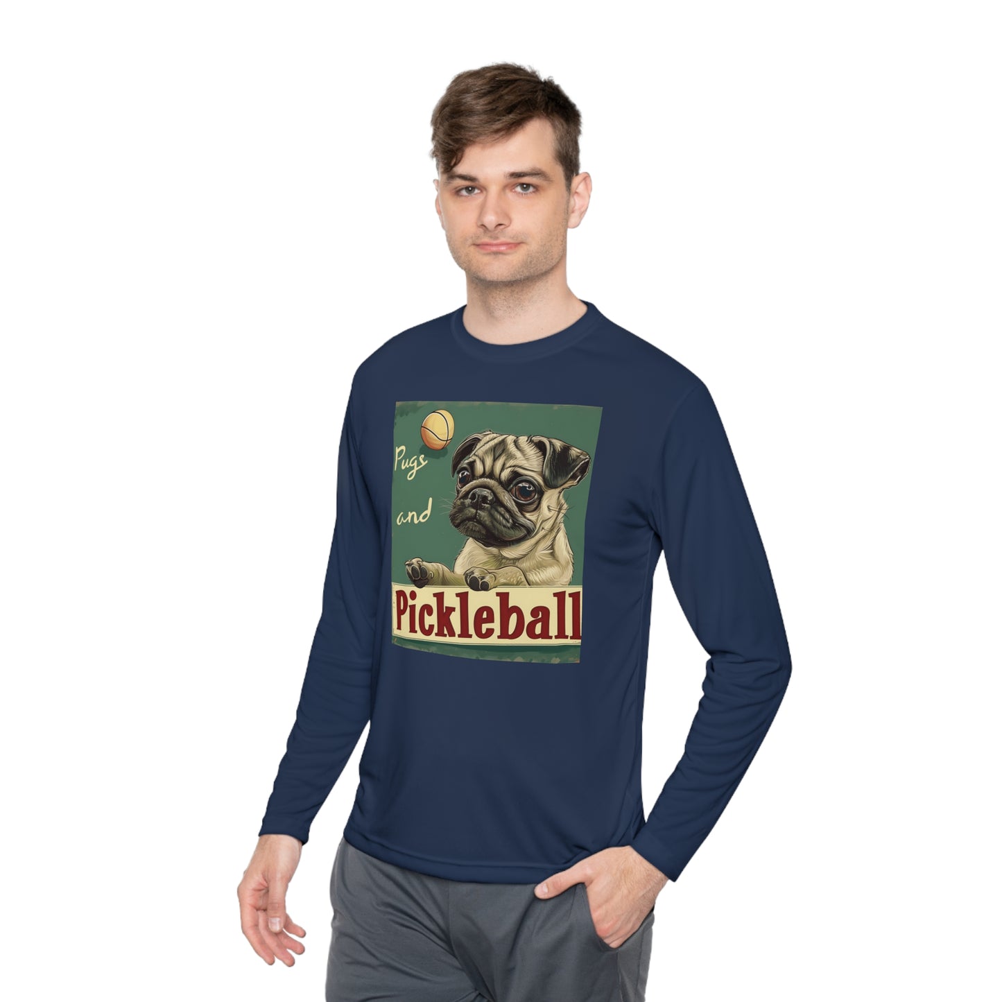 Pugs and Pickleball – Unisex UV Protective Pickleball Long Sleeve Tee