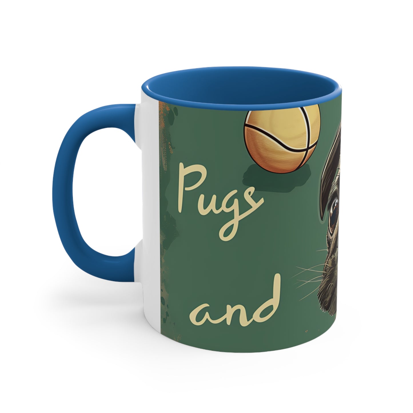 Pugs and Pickleball Accent Coffee Mug