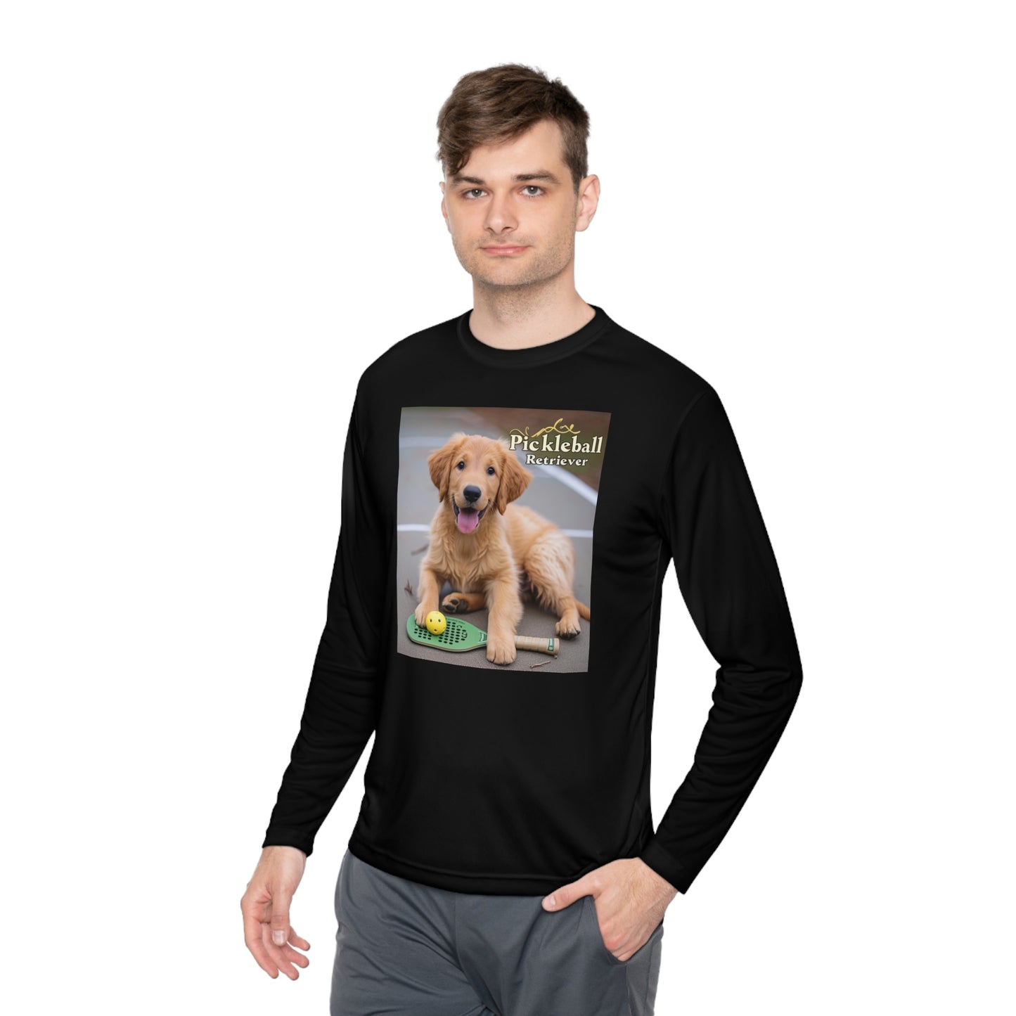 Pickleball Pup Partner – Unisex UV Protective Pickleball Long Sleeve Tee