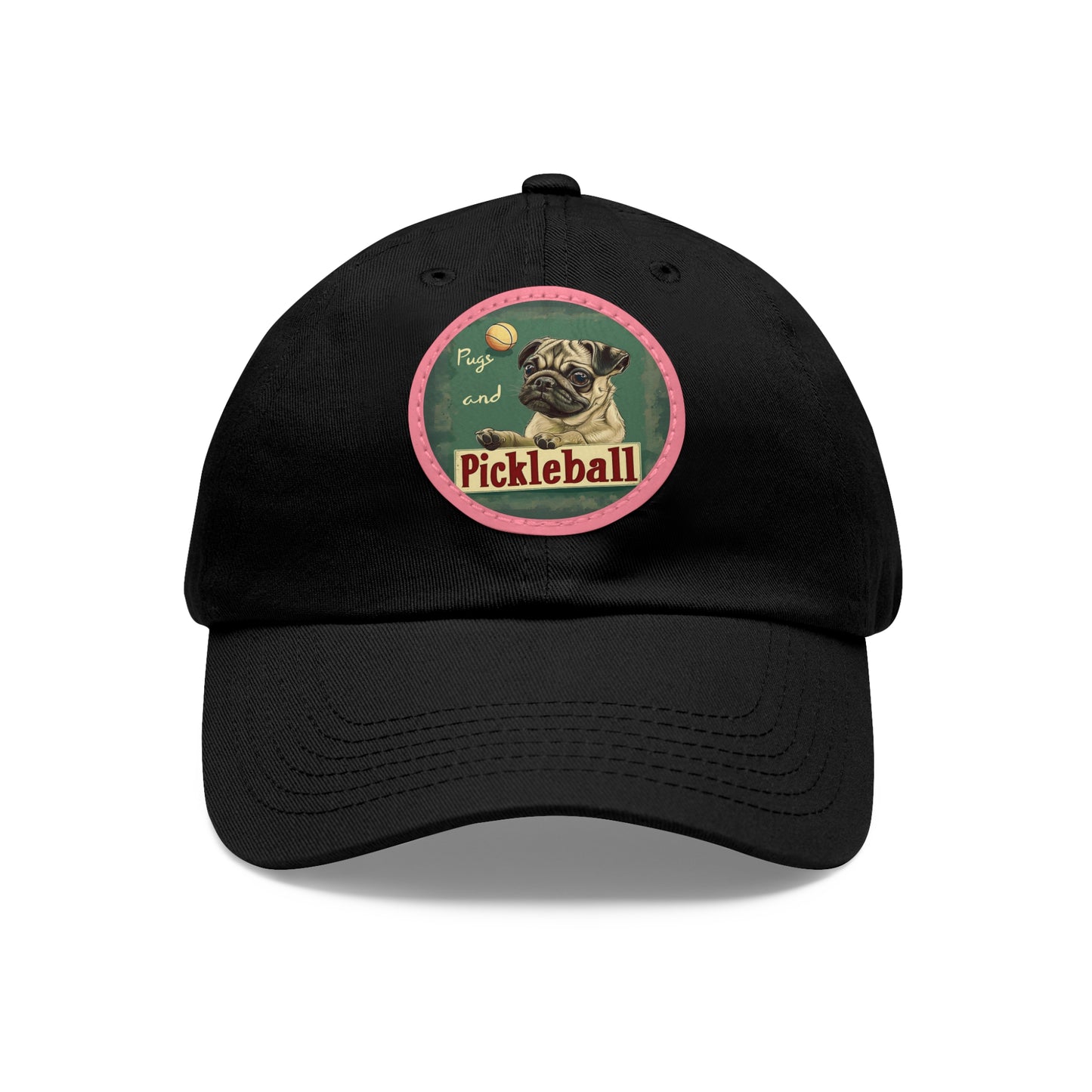 Pugs and Pickleball Leather Patch Hat