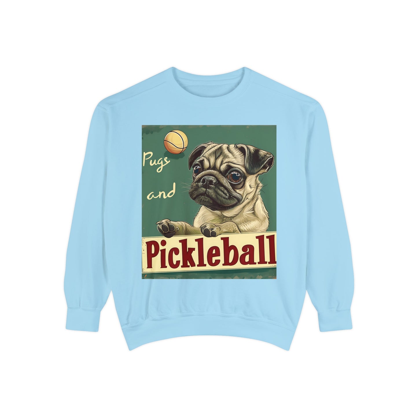 Pugs and Pickleball – Unisex Cozy Pickleball Sweatshirt