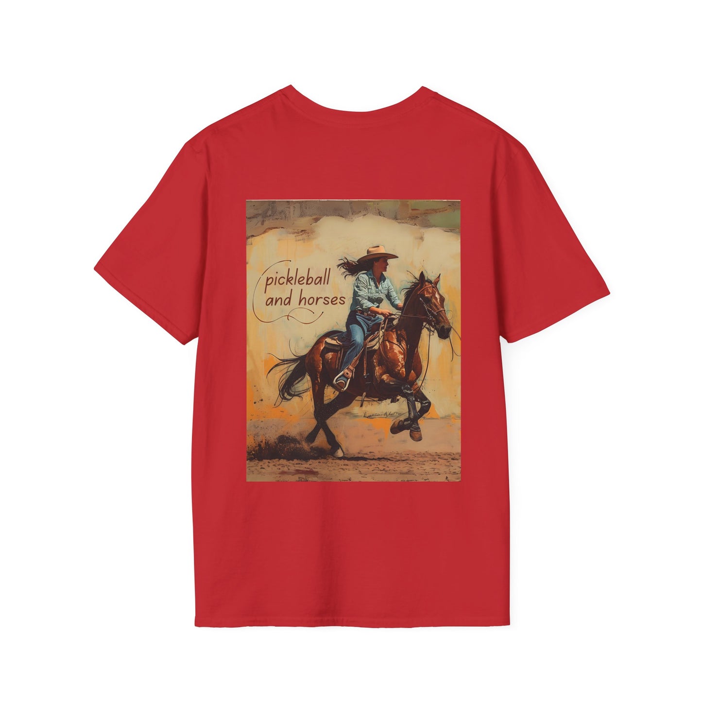 Classic Pickleball and Horses Comfort Tee – Unisex Soft-Style