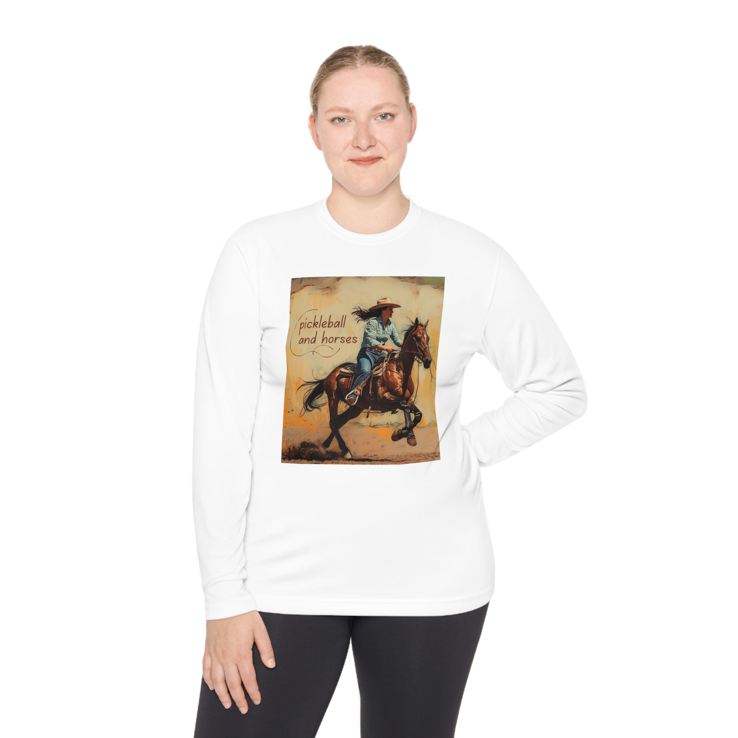 Pickleball and Horses– Unisex UV Protective Pickleball Long Sleeve Tee