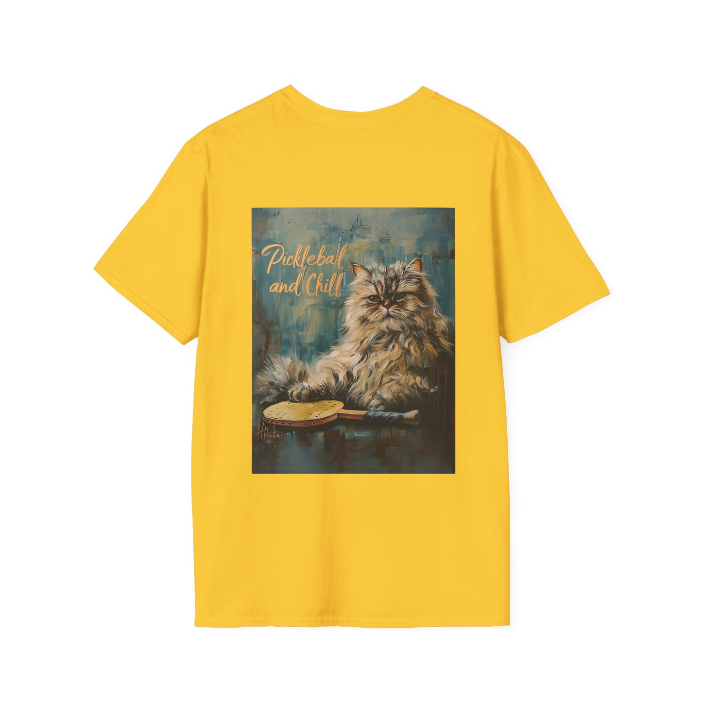 Classic Pickleball and Chill Feline Comfort Tee - Unisex Galactic Soft Touc