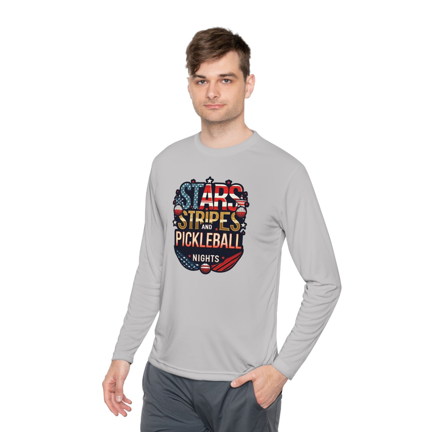 Stars, Stripes and Pickleball Nights – Unisex UV Protective Pickleball Long Sleeve Tee