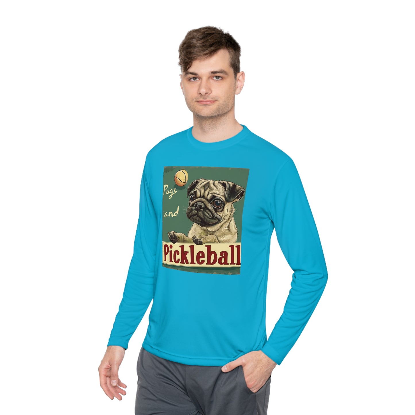 Pugs and Pickleball – Unisex UV Protective Pickleball Long Sleeve Tee