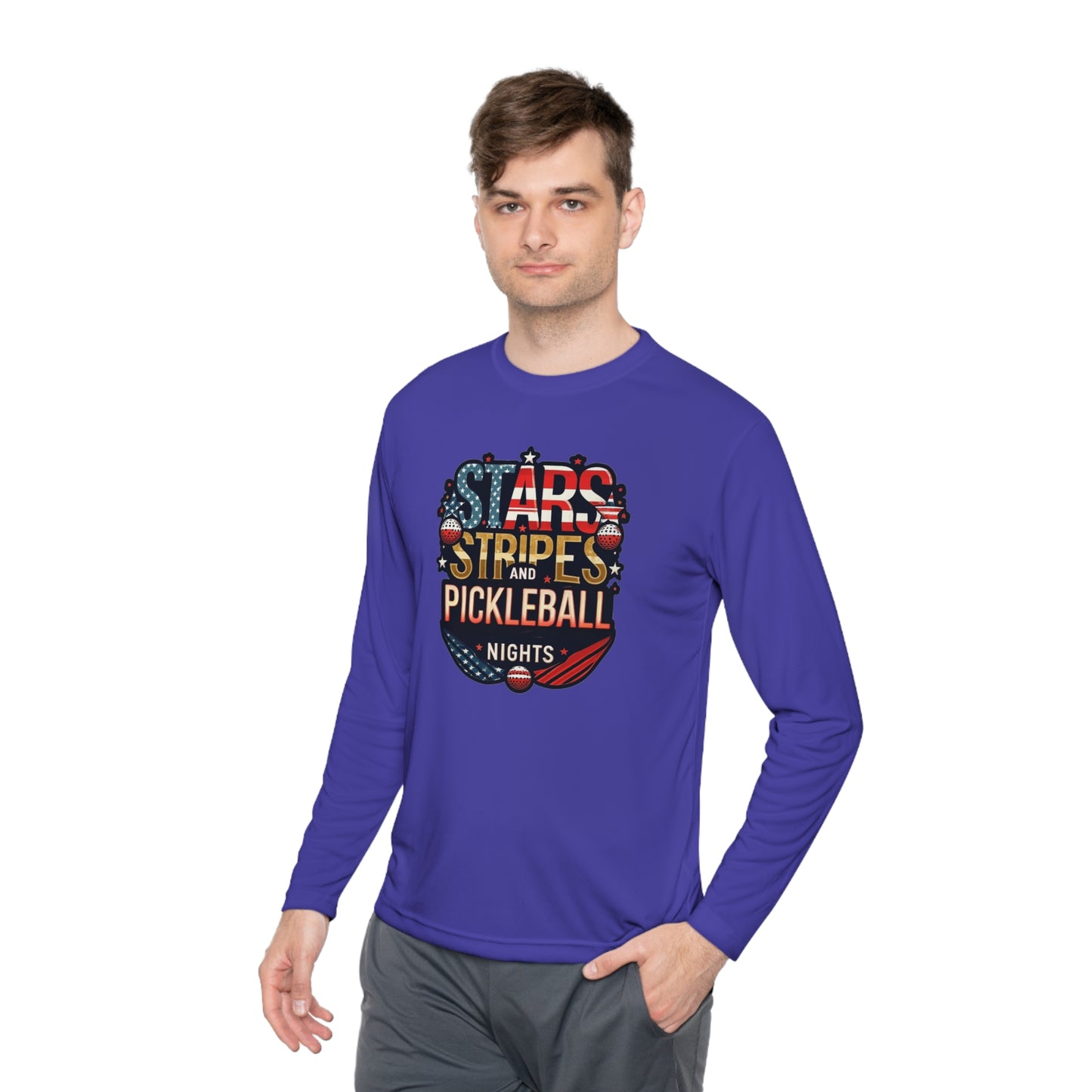 Stars, Stripes and Pickleball Nights – Unisex UV Protective Pickleball Long Sleeve Tee