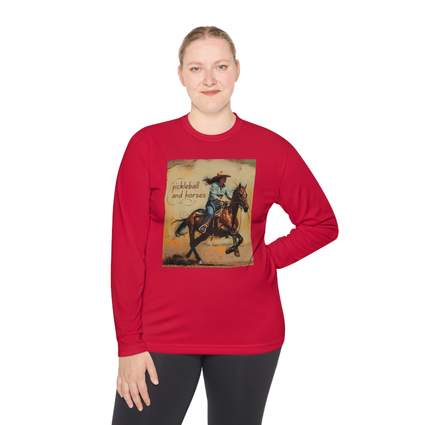 Pickleball and Horses– Unisex UV Protective Pickleball Long Sleeve Tee