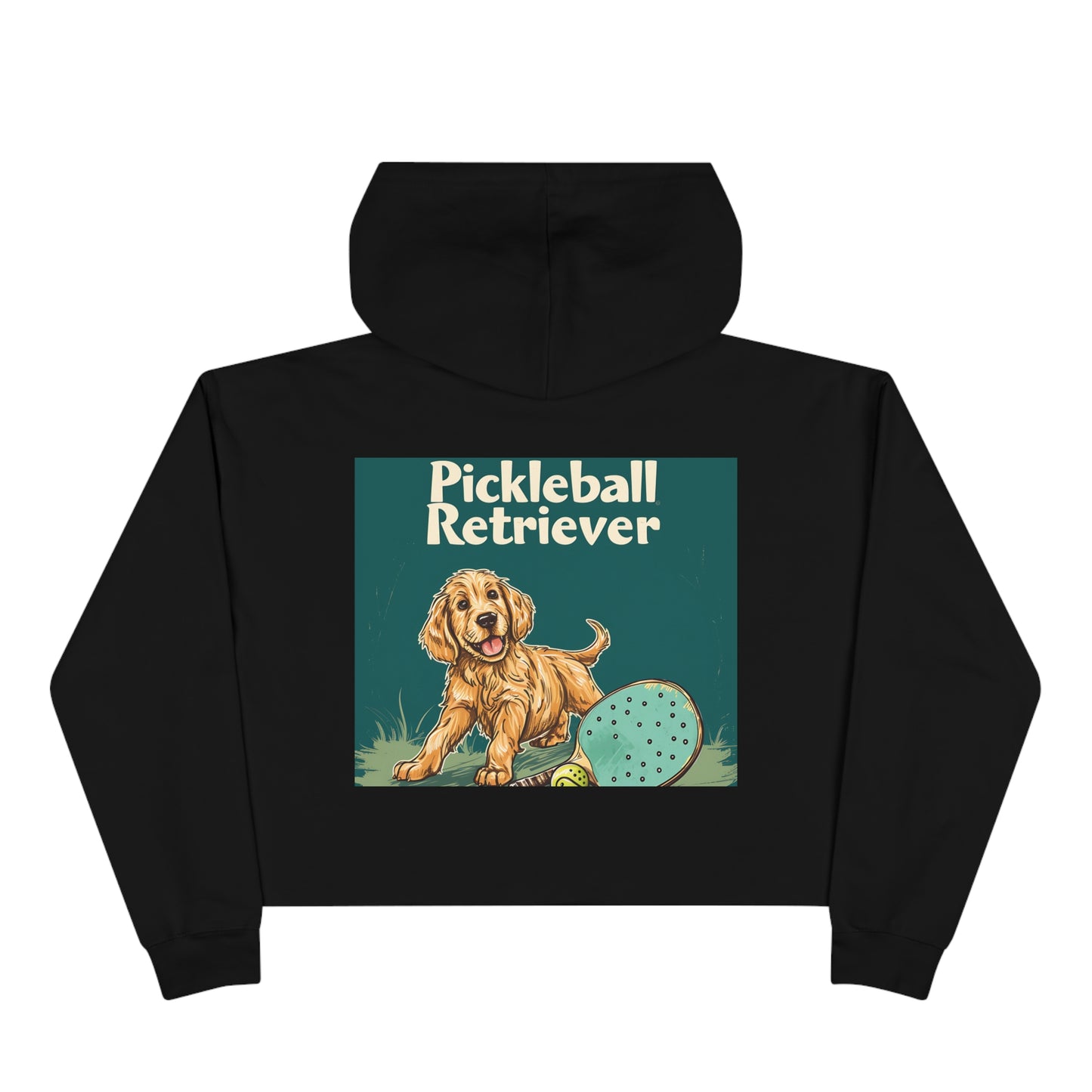 Classic Pickleball Retriever Casual Crop Hoodie