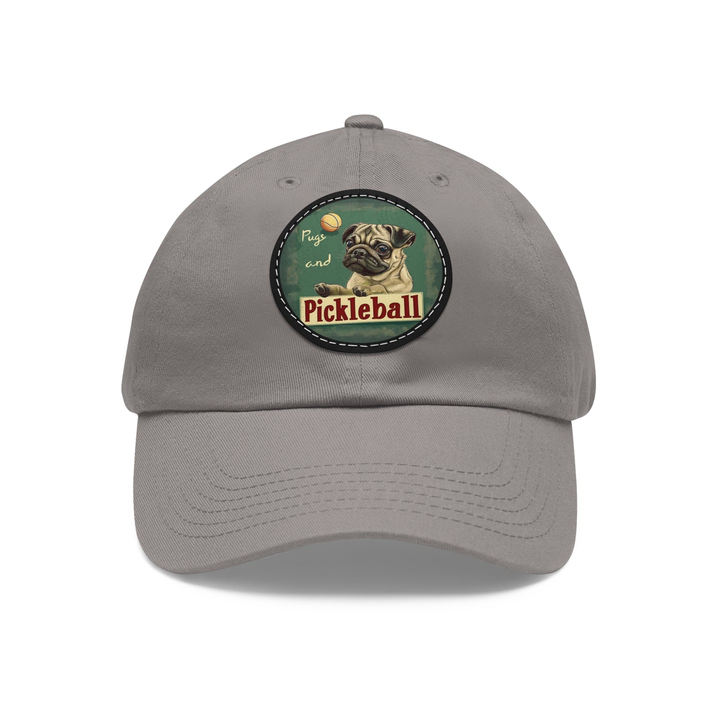 Pugs and Pickleball Leather Patch Hat