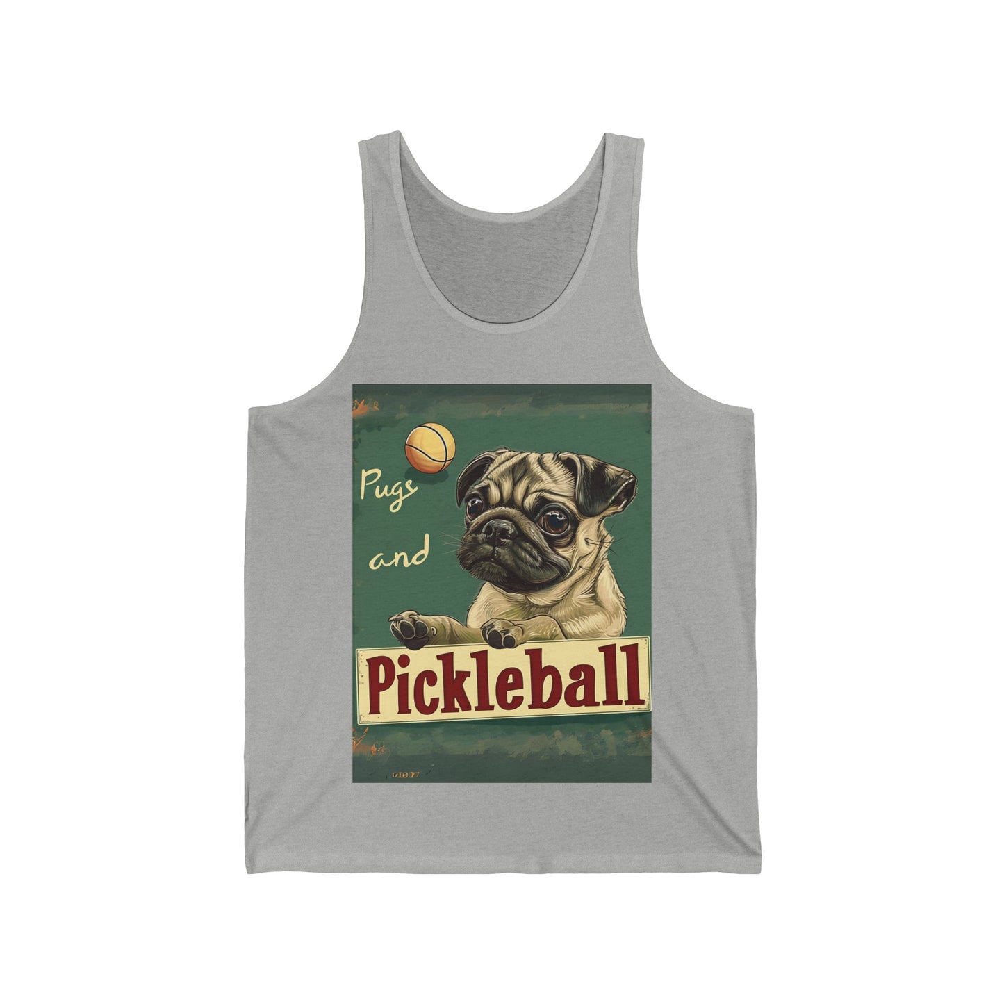 Pugs and Pickleball Unisex Jersey Tank