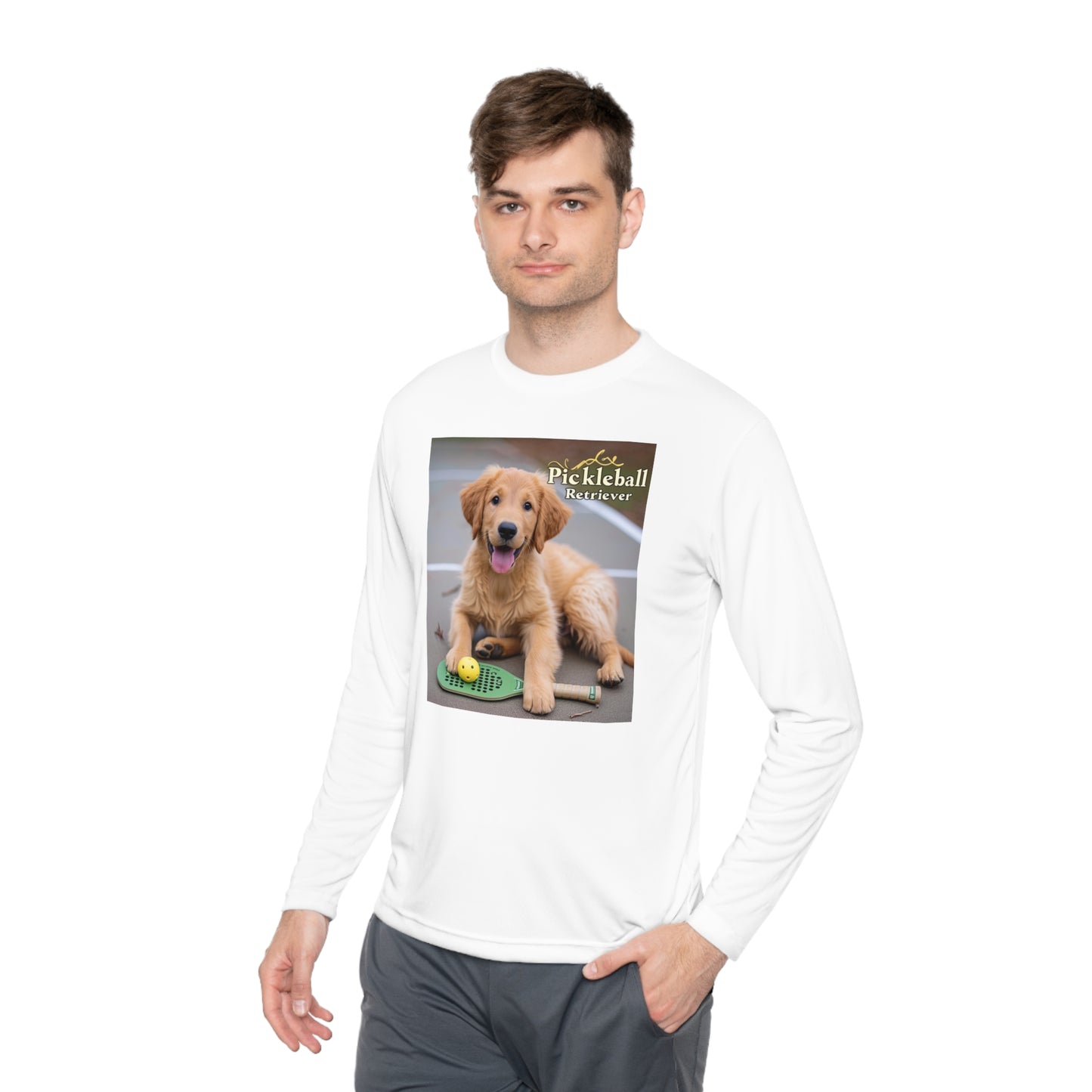 Pickleball Pup Partner – Unisex UV Protective Pickleball Long Sleeve Tee