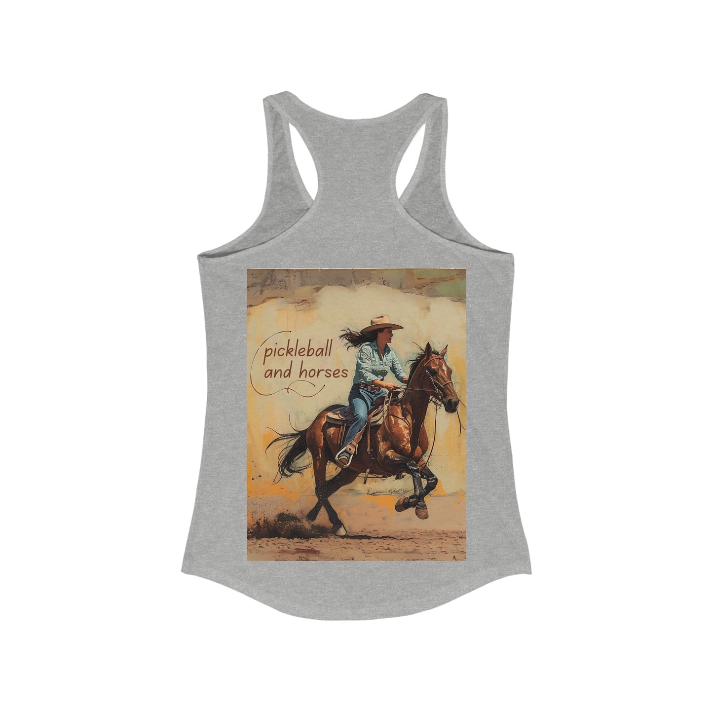 Classic Pickleball and Horses Women's Racerback Tank