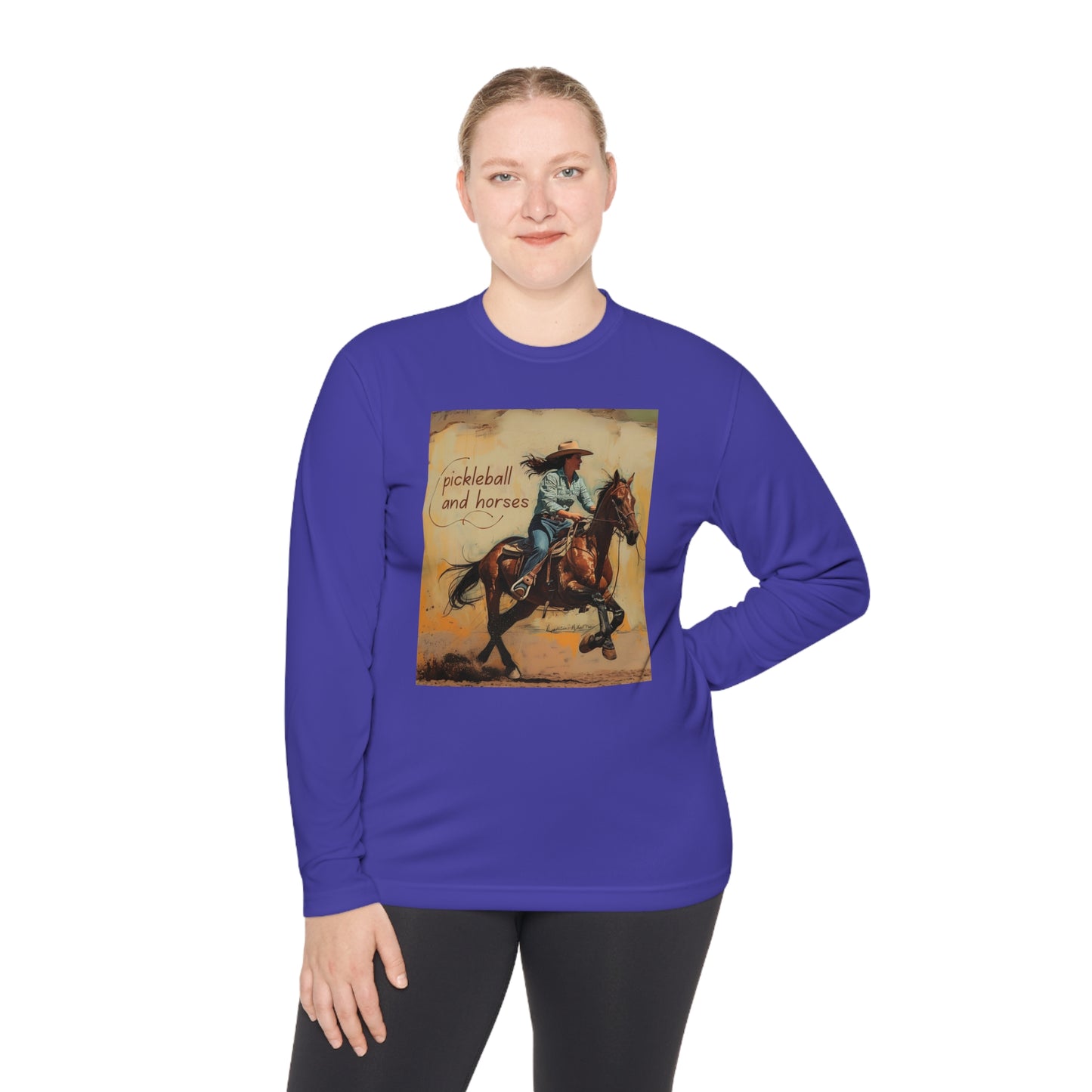 Pickleball and Horses– Unisex UV Protective Pickleball Long Sleeve Tee