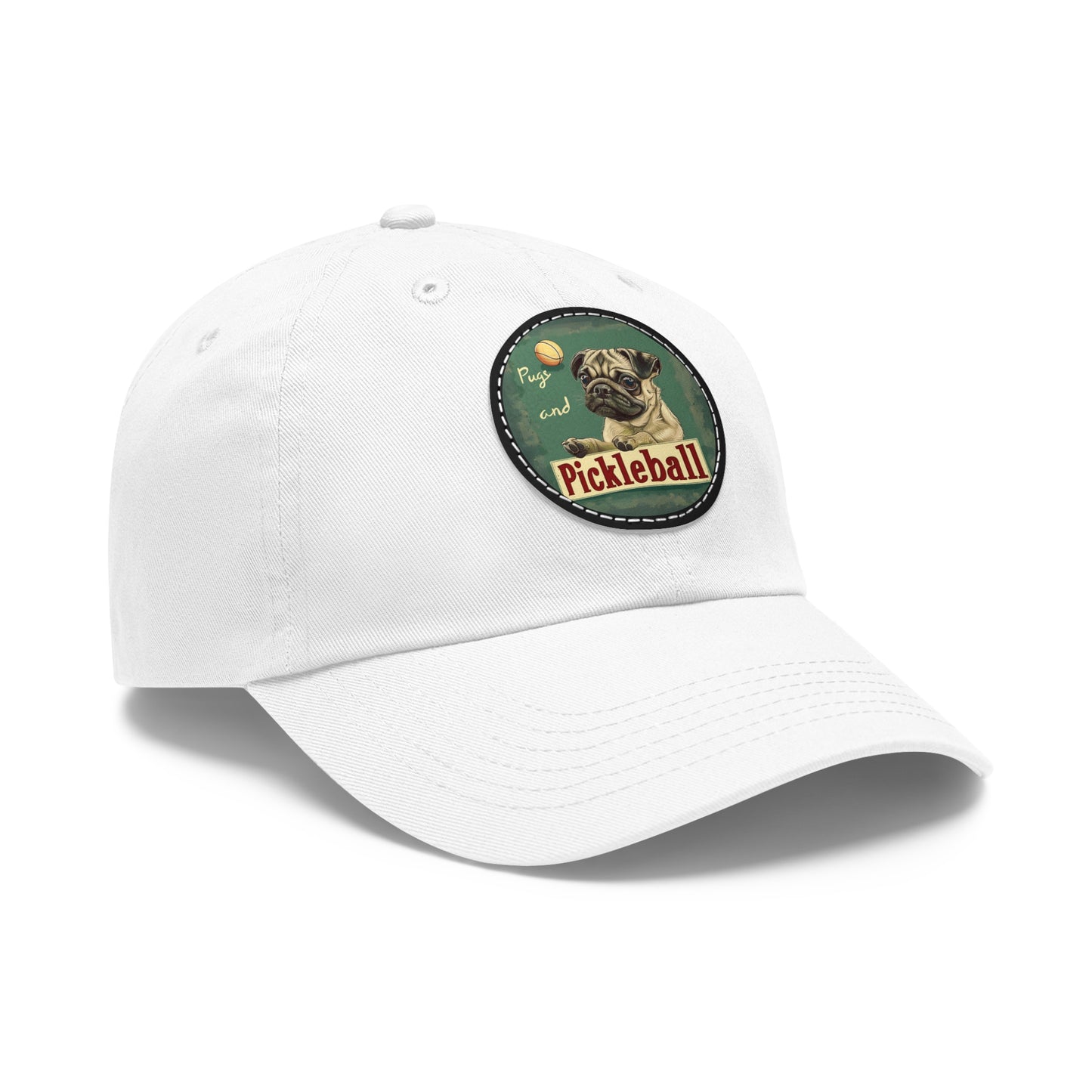 Pugs and Pickleball Leather Patch Hat