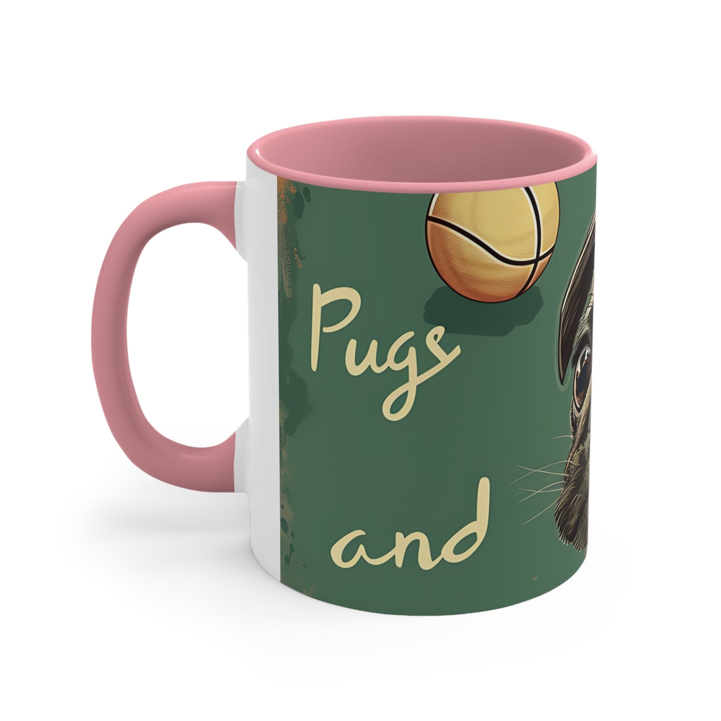 Pugs and Pickleball Accent Coffee Mug