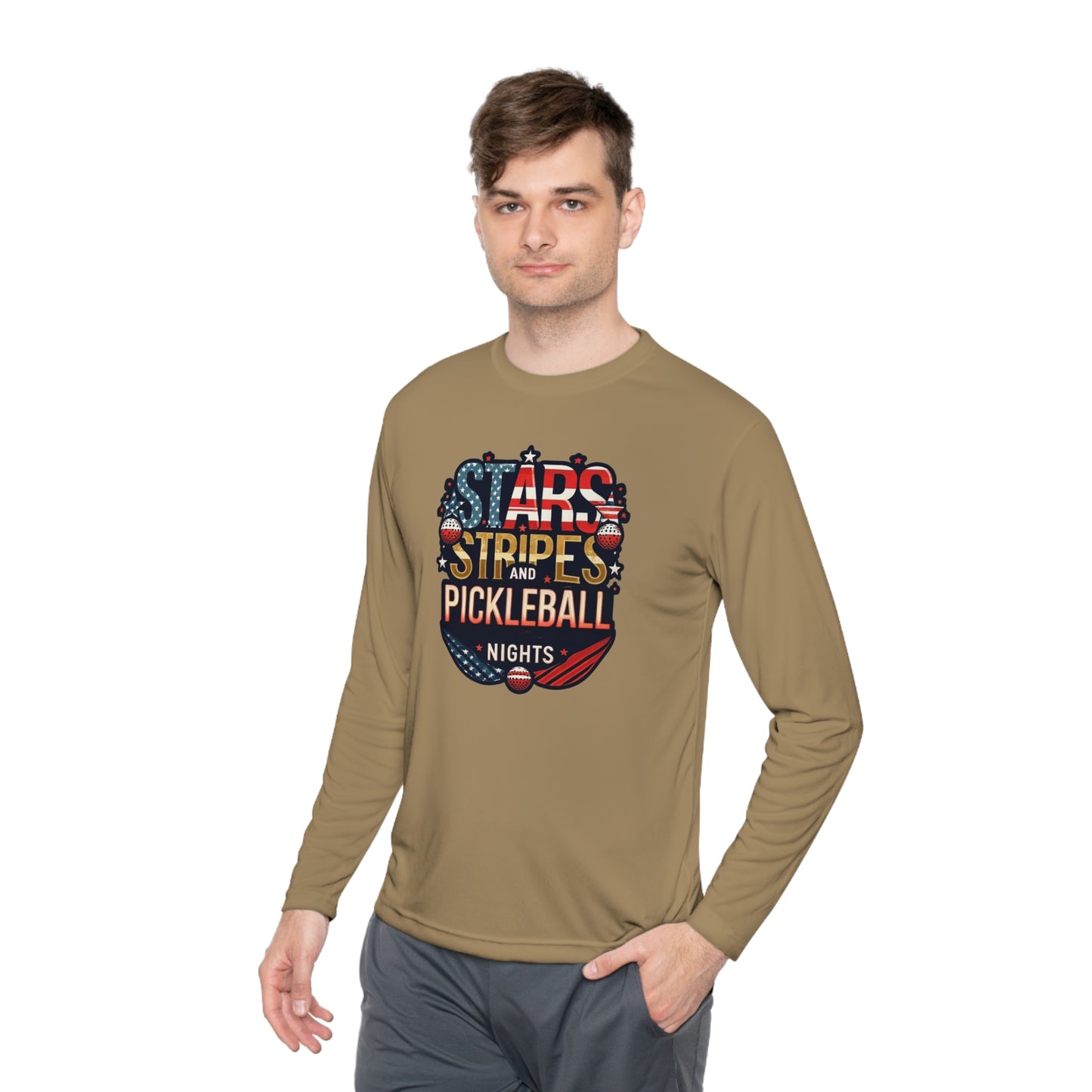 Stars, Stripes and Pickleball Nights – Unisex UV Protective Pickleball Long Sleeve Tee