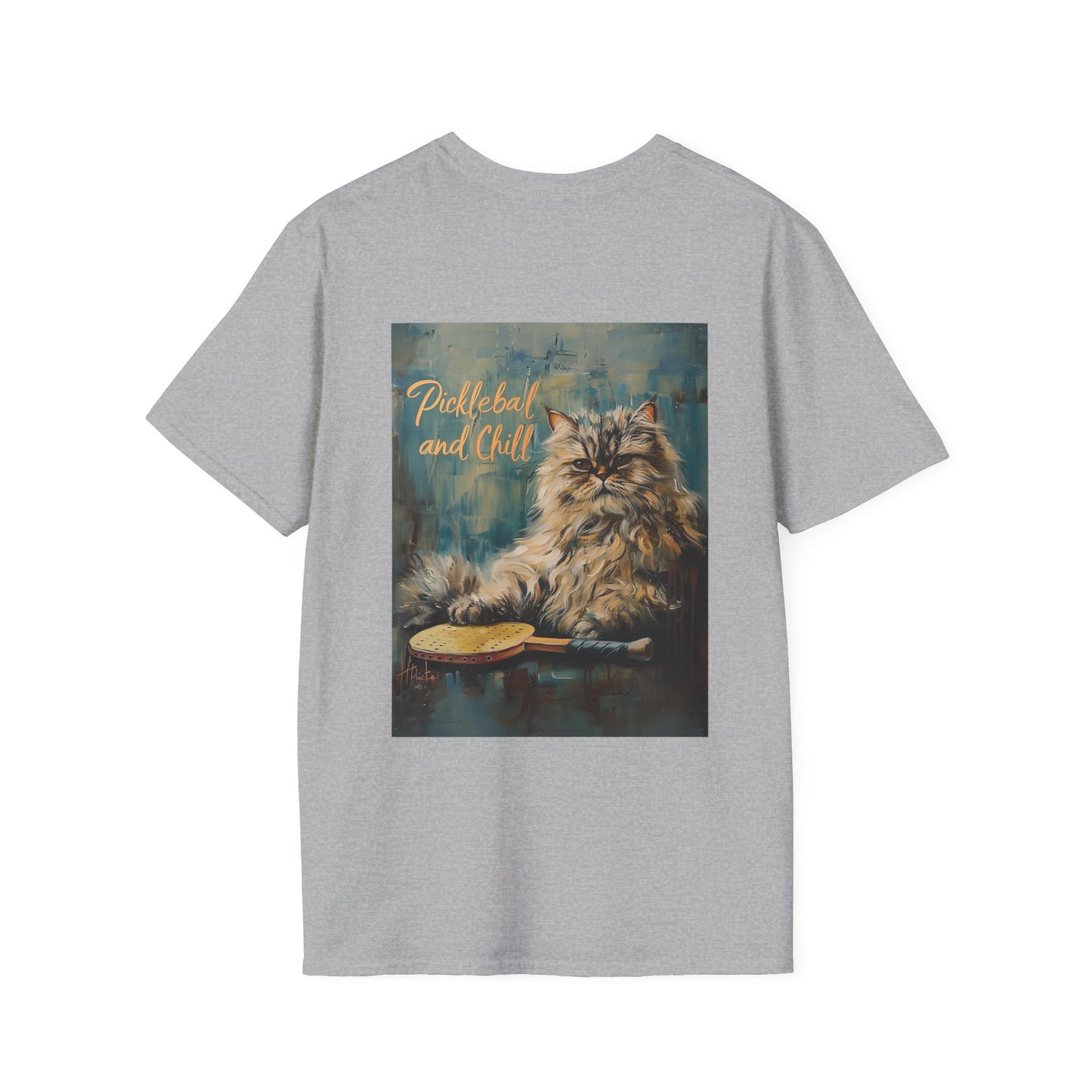 Classic Pickleball and Chill Feline Comfort Tee - Unisex Galactic Soft Touc